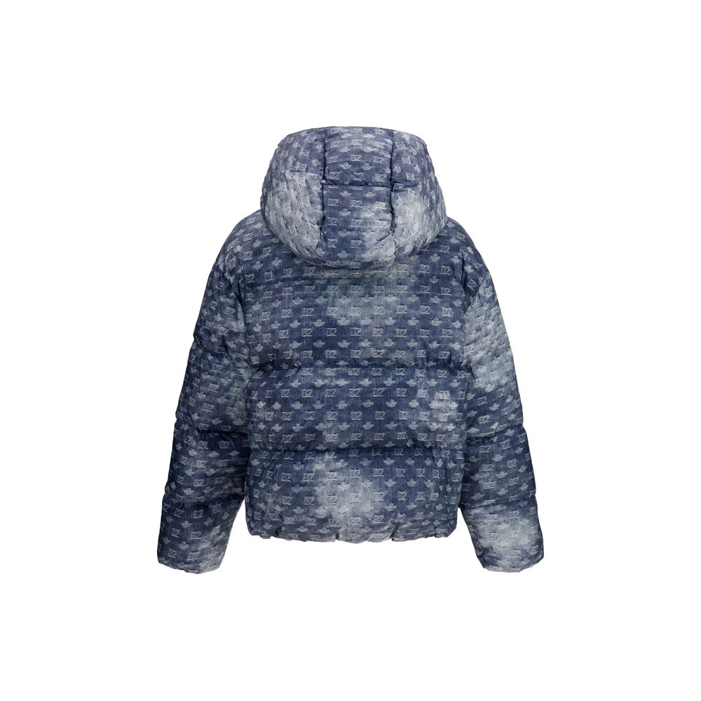 Dsquared2 Blue Monogram Puffer Nylon Jacket