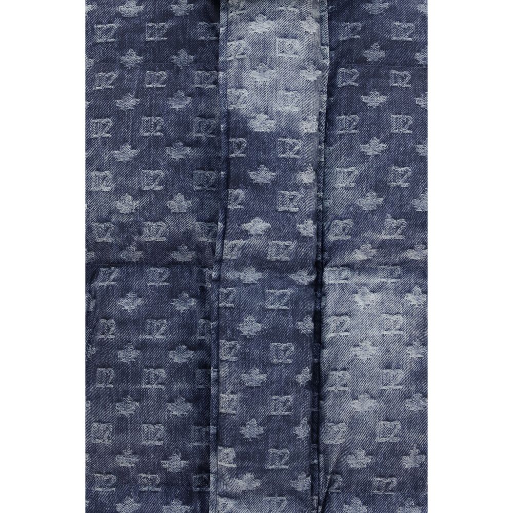 Dsquared2 Blue Monogram Puffer Nylon Jacket