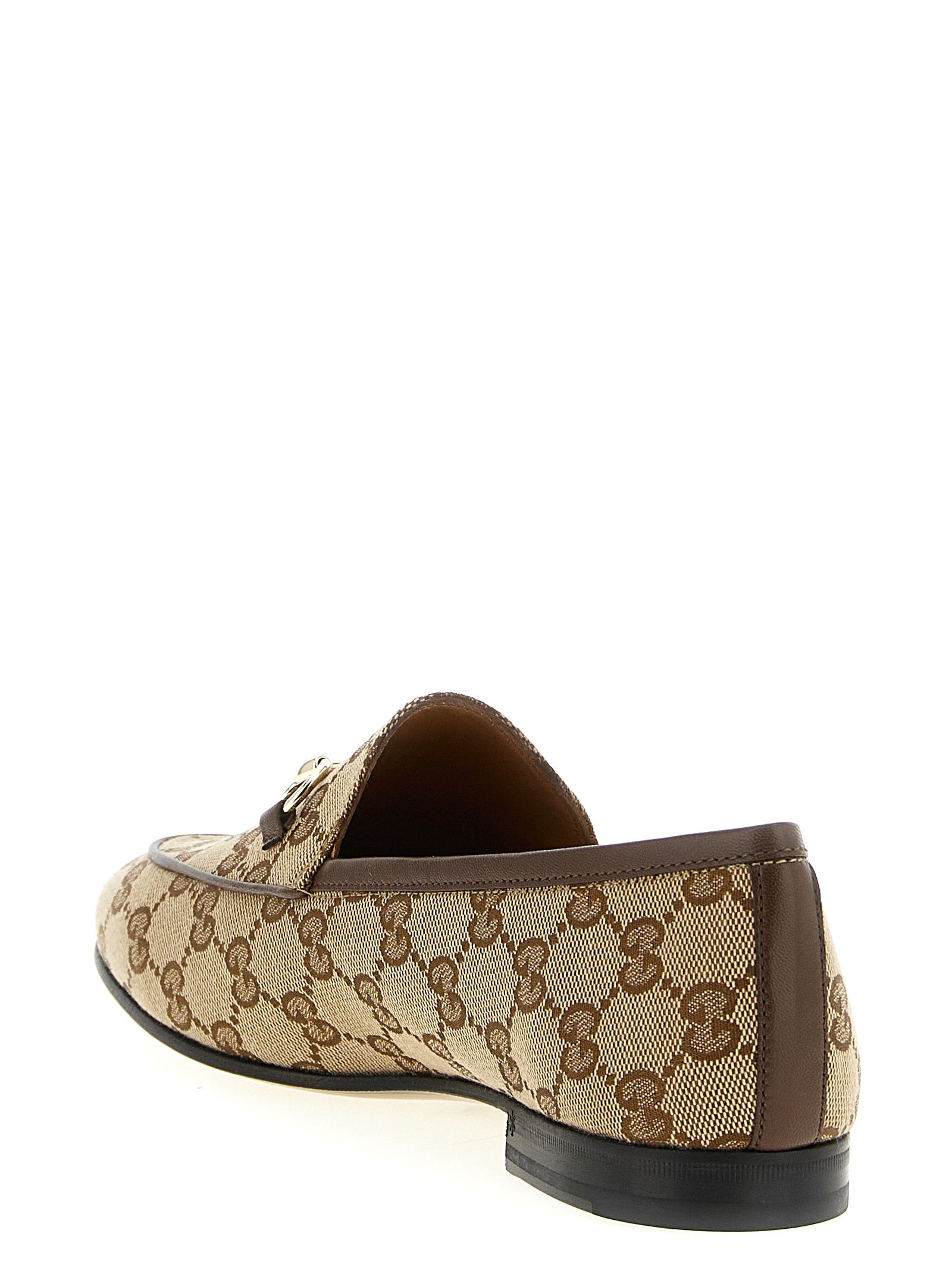 Gucci Beige Jordaan Nylon Slip-On Loafers