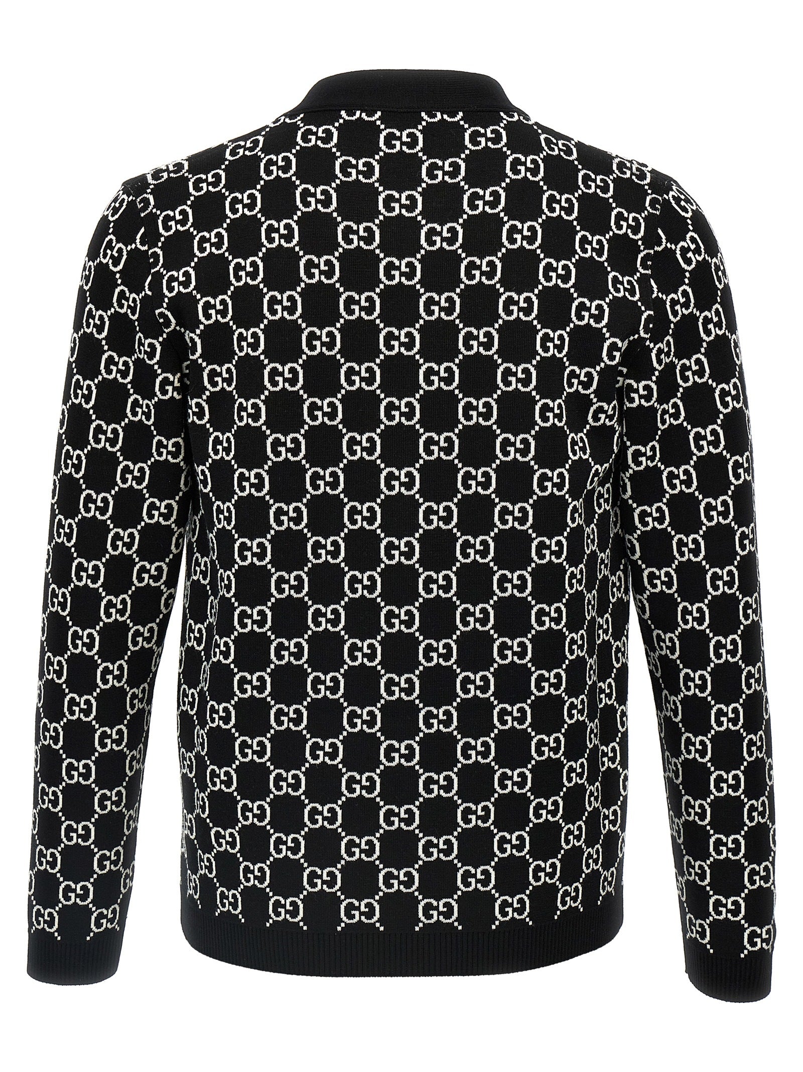 Gucci White Black Wool Reversible Cardigan