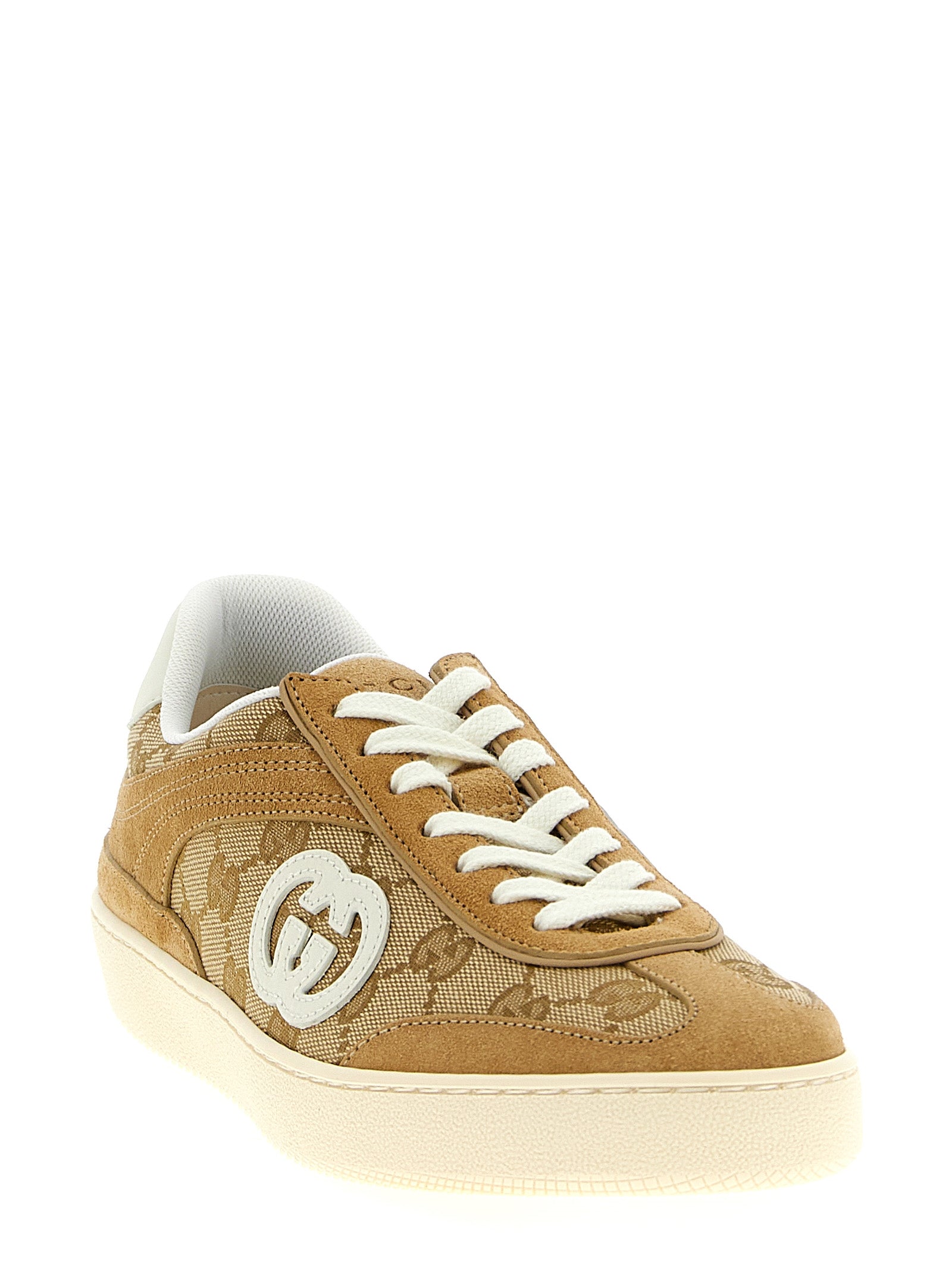 Gucci Beige G75 Low Top Sneakers Leather