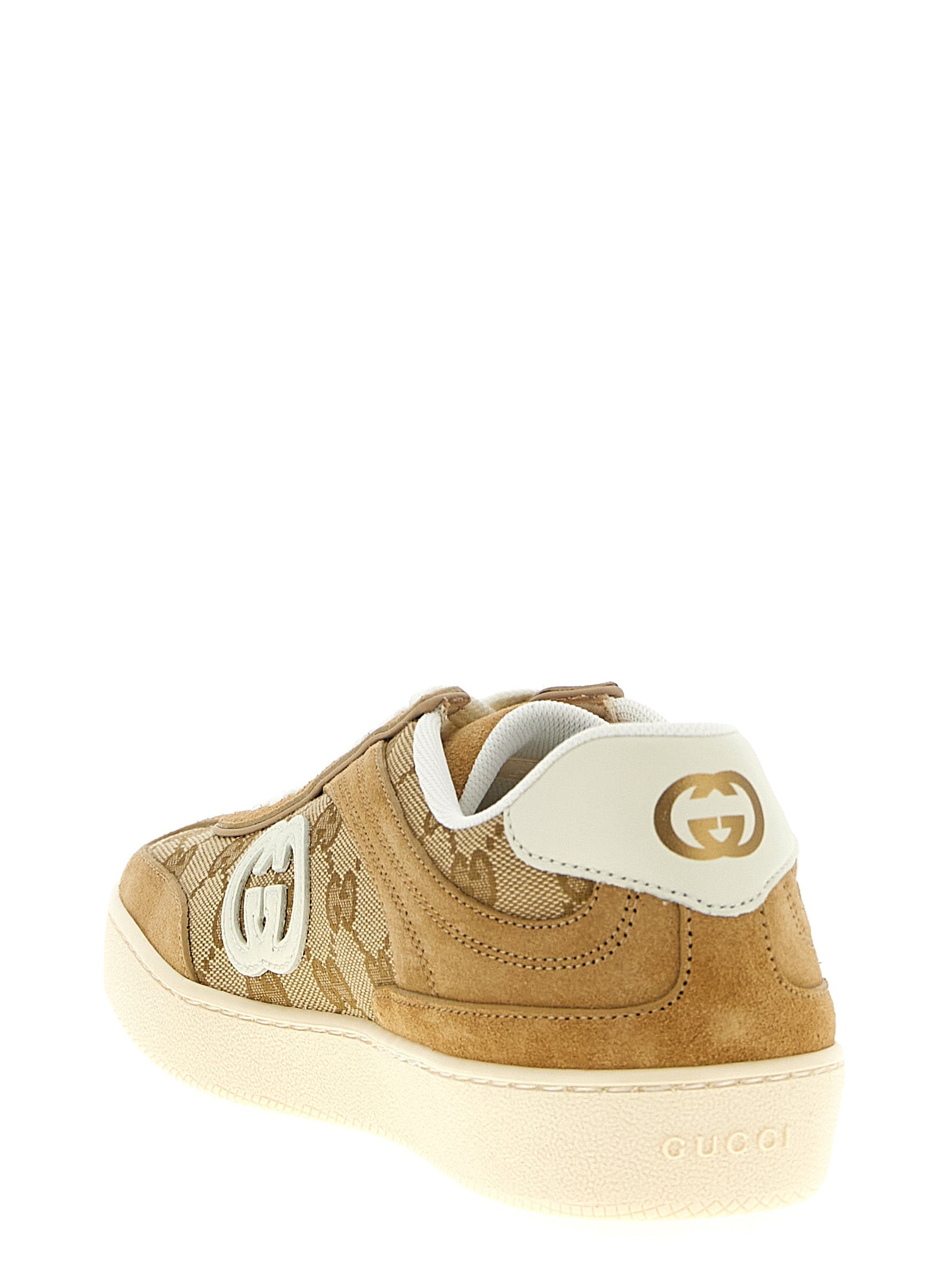 Gucci Beige G75 Low Top Sneakers Leather
