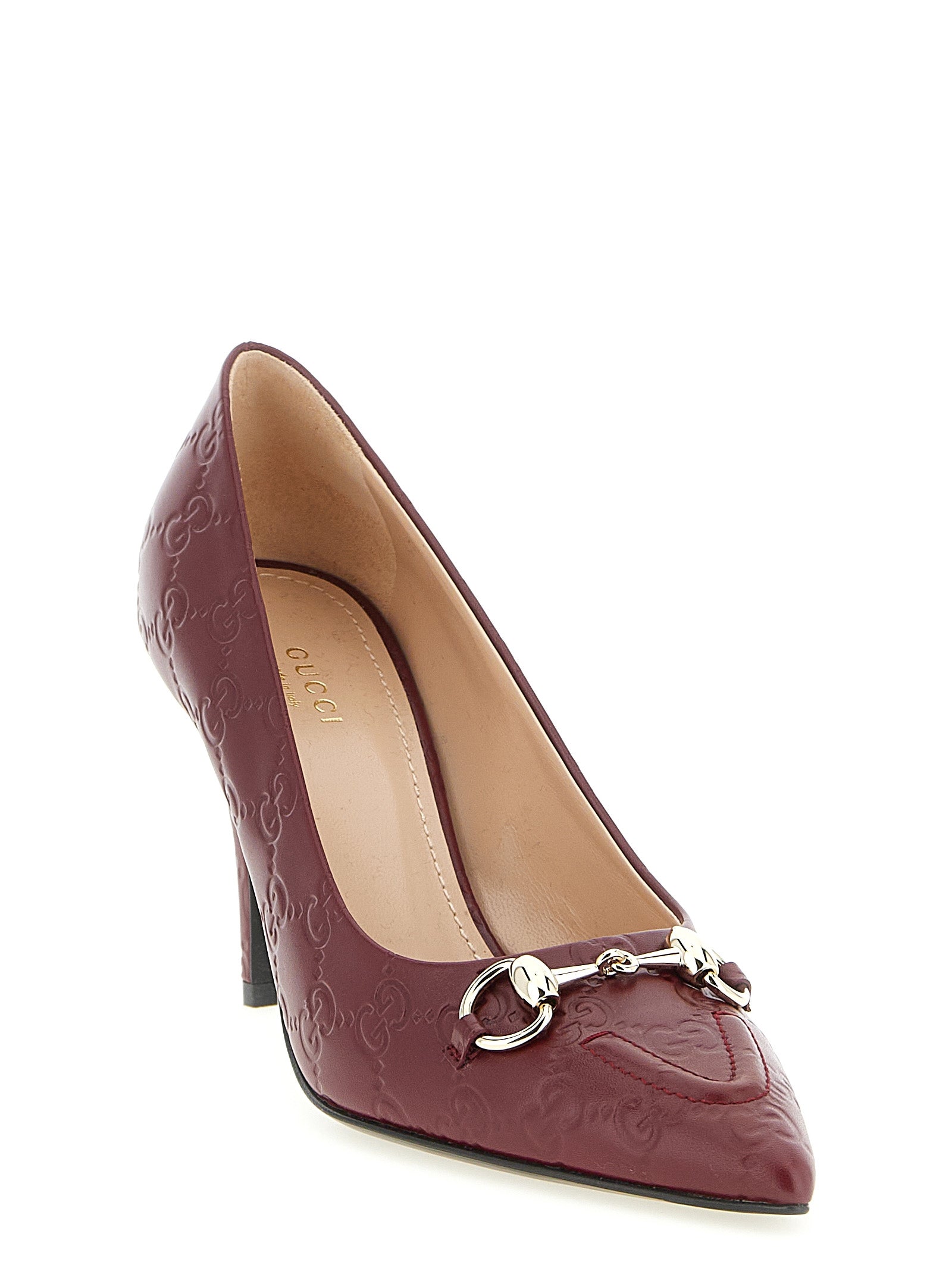 Gucci Red GG Gucci Rosso Ancora Pumps Leather