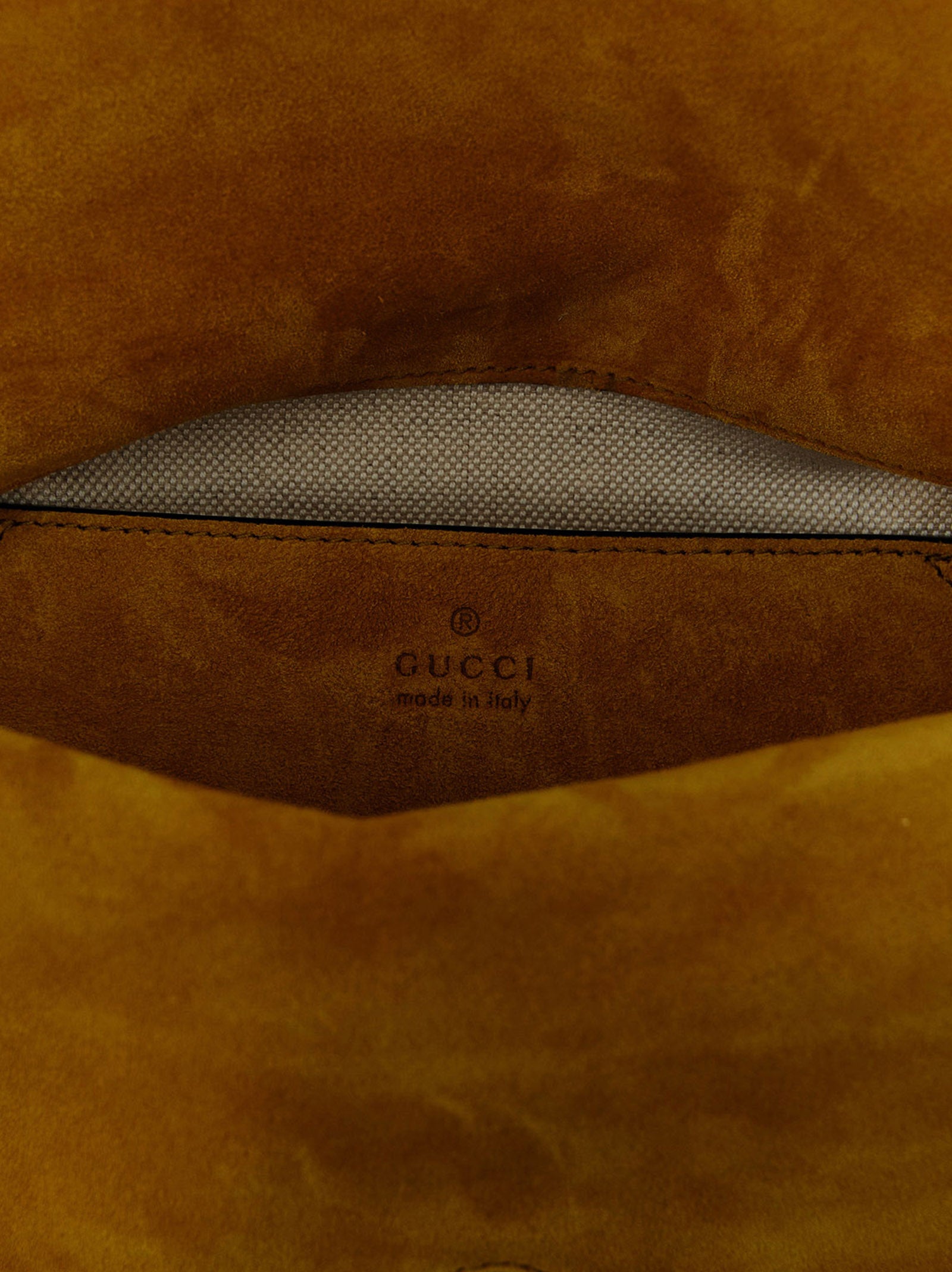 Gucci Yellow Medium Suede Shoulder Bag Calf Leather
