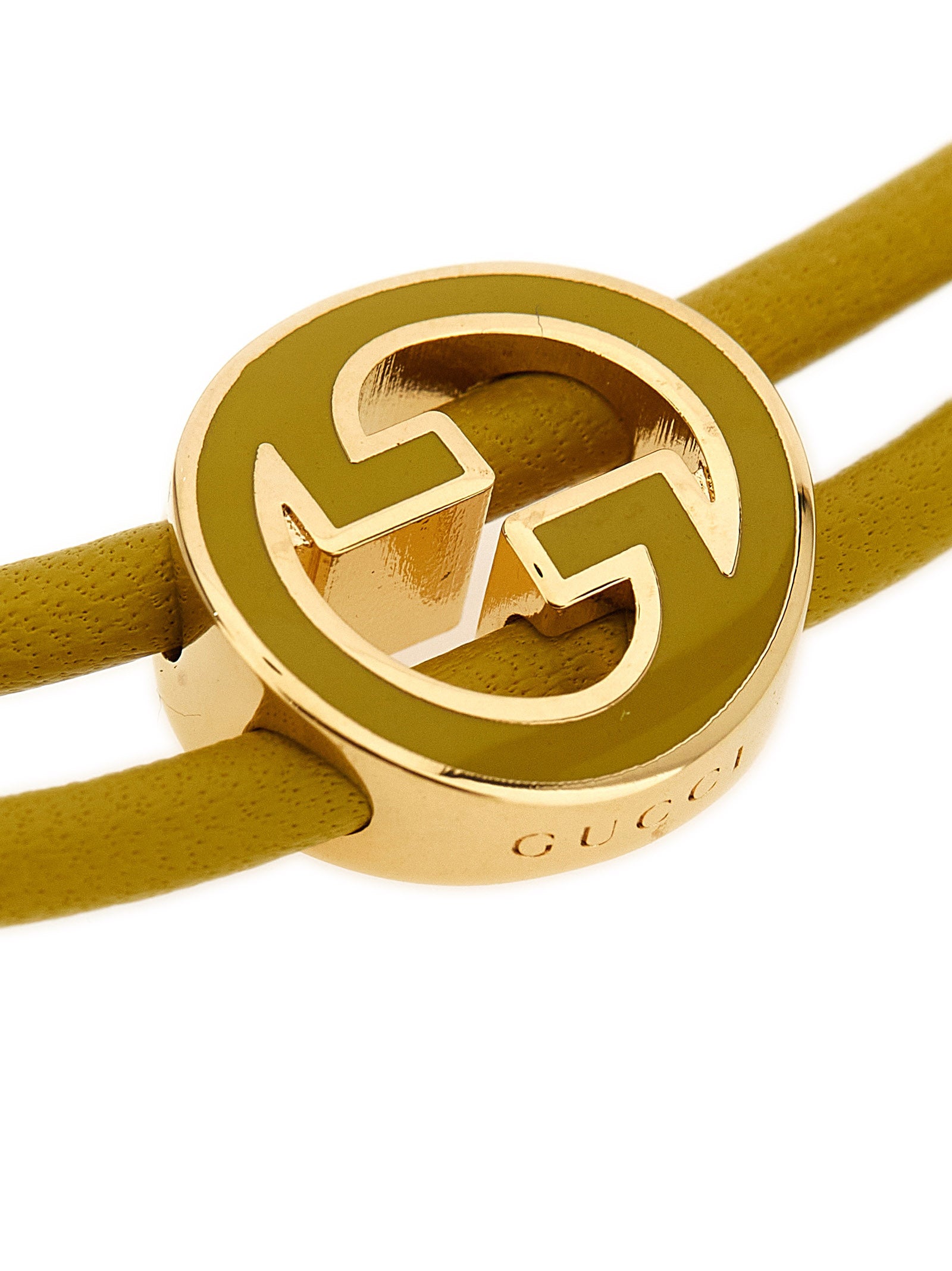 Gucci Yellow Tubular Blondie Brass Bracelet
