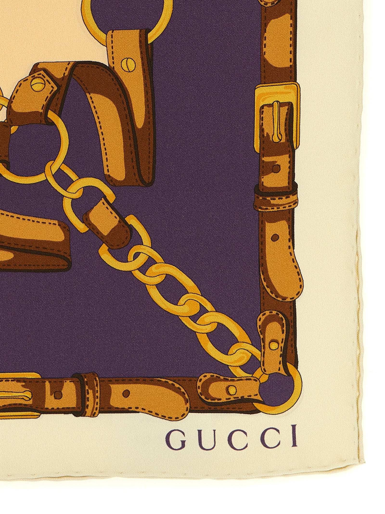 Gucci Beige Morsetto Silk Scarf
