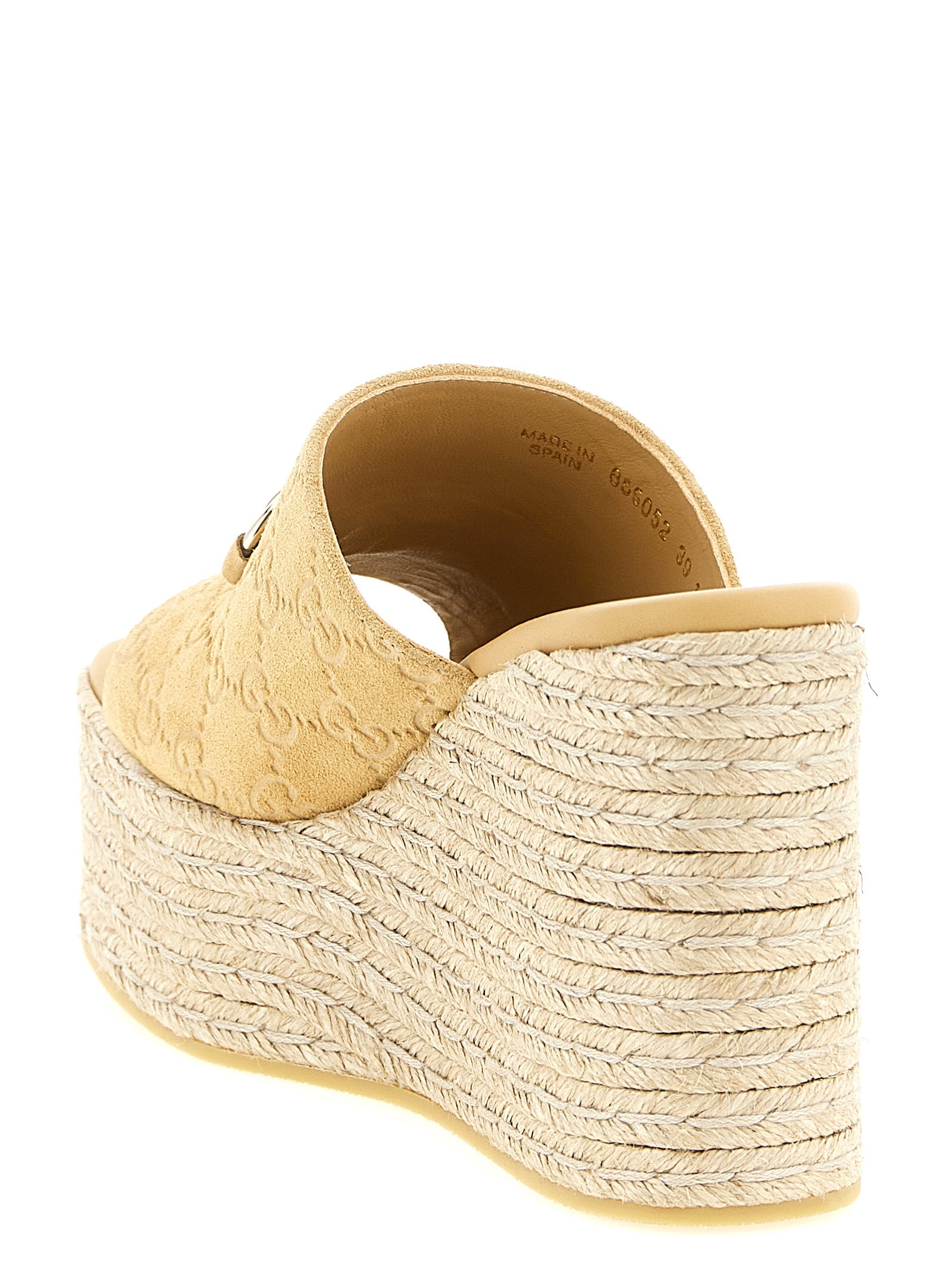 Gucci Beige Wedge Sandals Leather