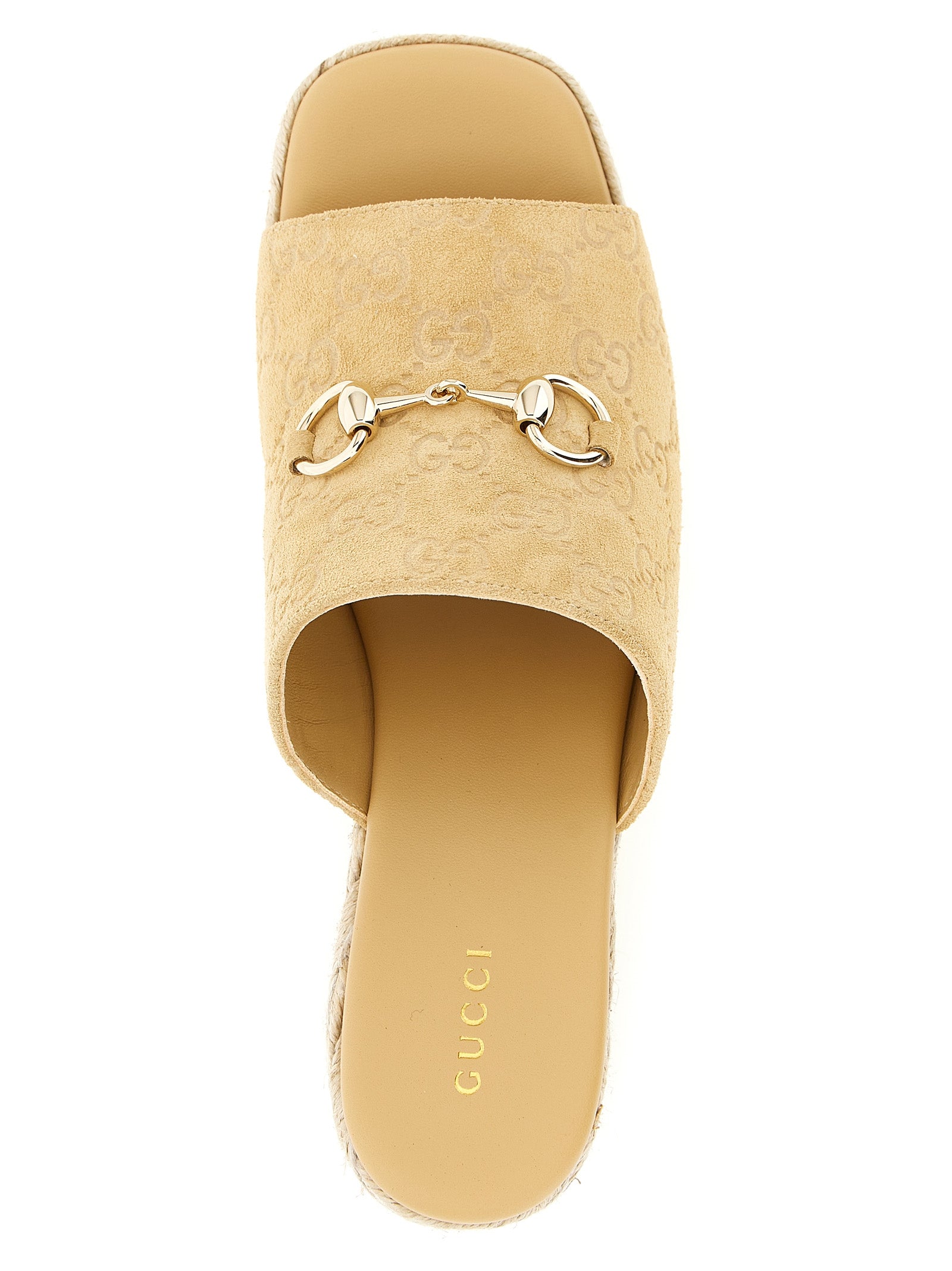 Gucci Beige Wedge Sandals Leather