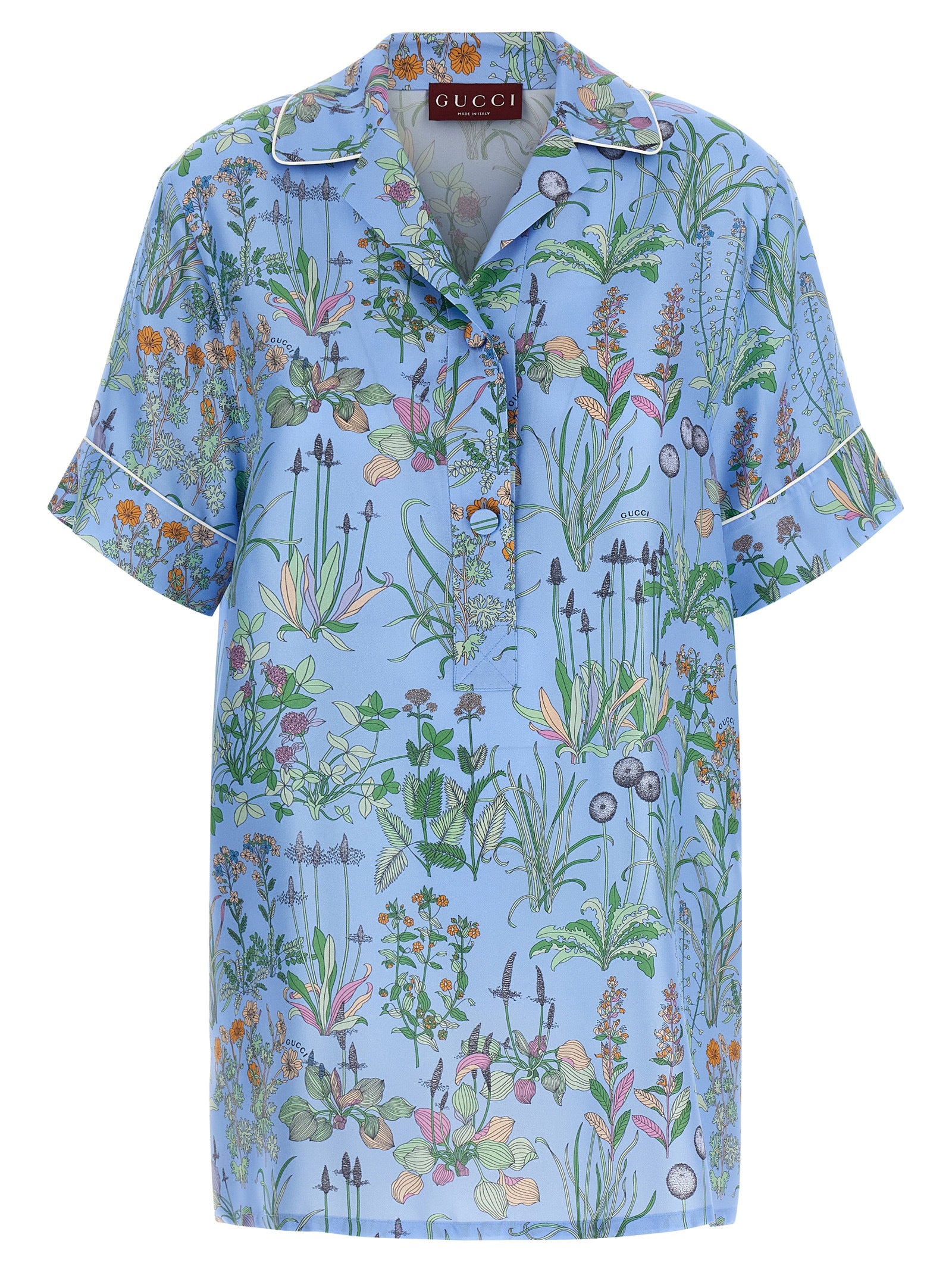 Gucci Light Blue Silk Blouse