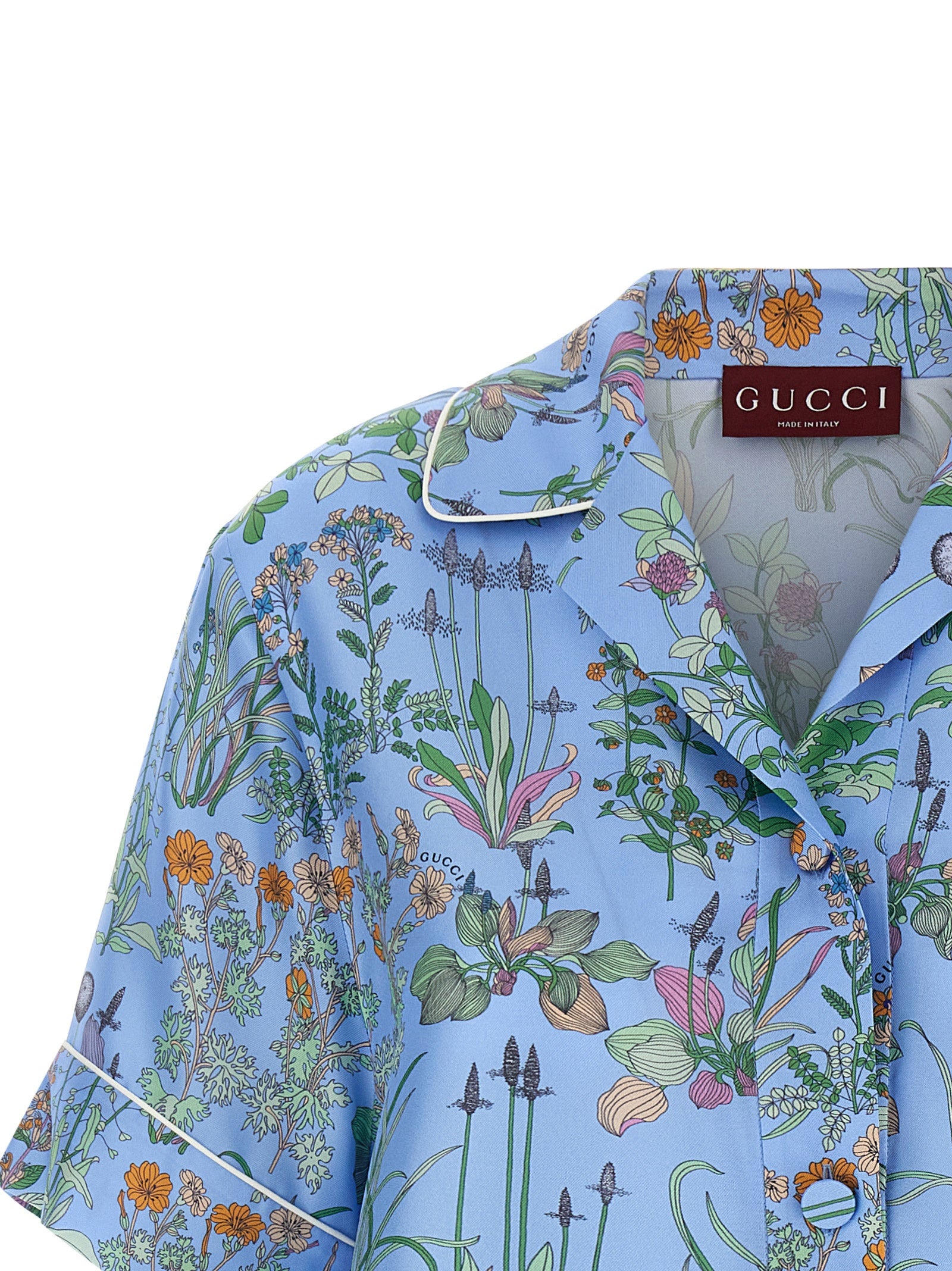 Gucci Light Blue Silk Blouse
