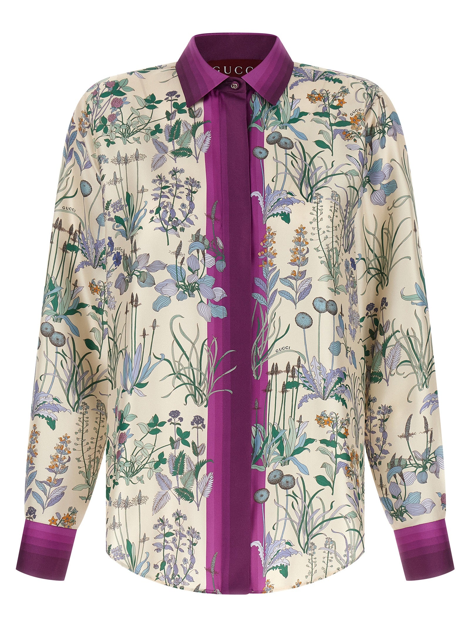 Gucci Multicolor Silk Twill Blouse