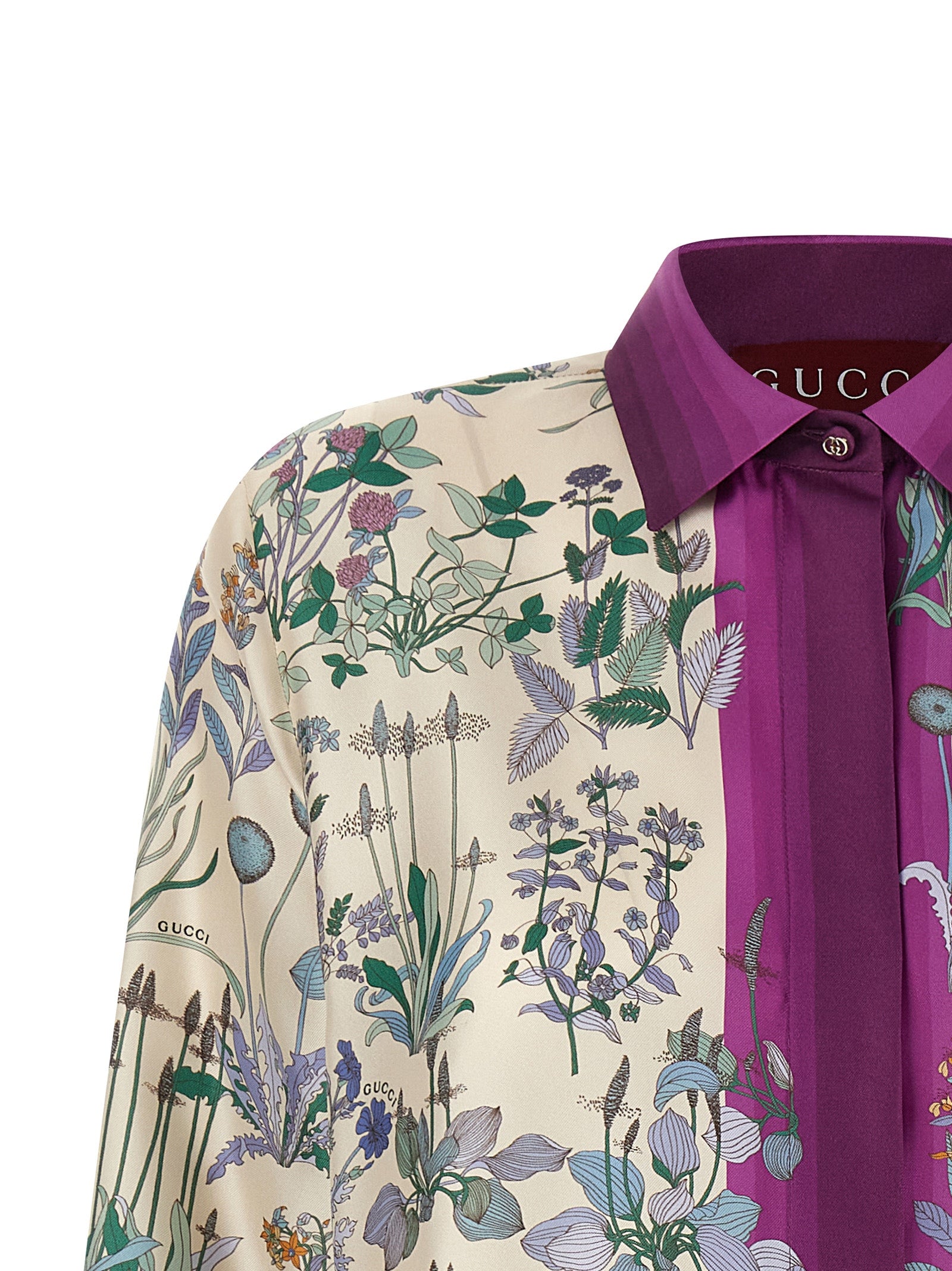 Gucci Multicolor Silk Twill Blouse