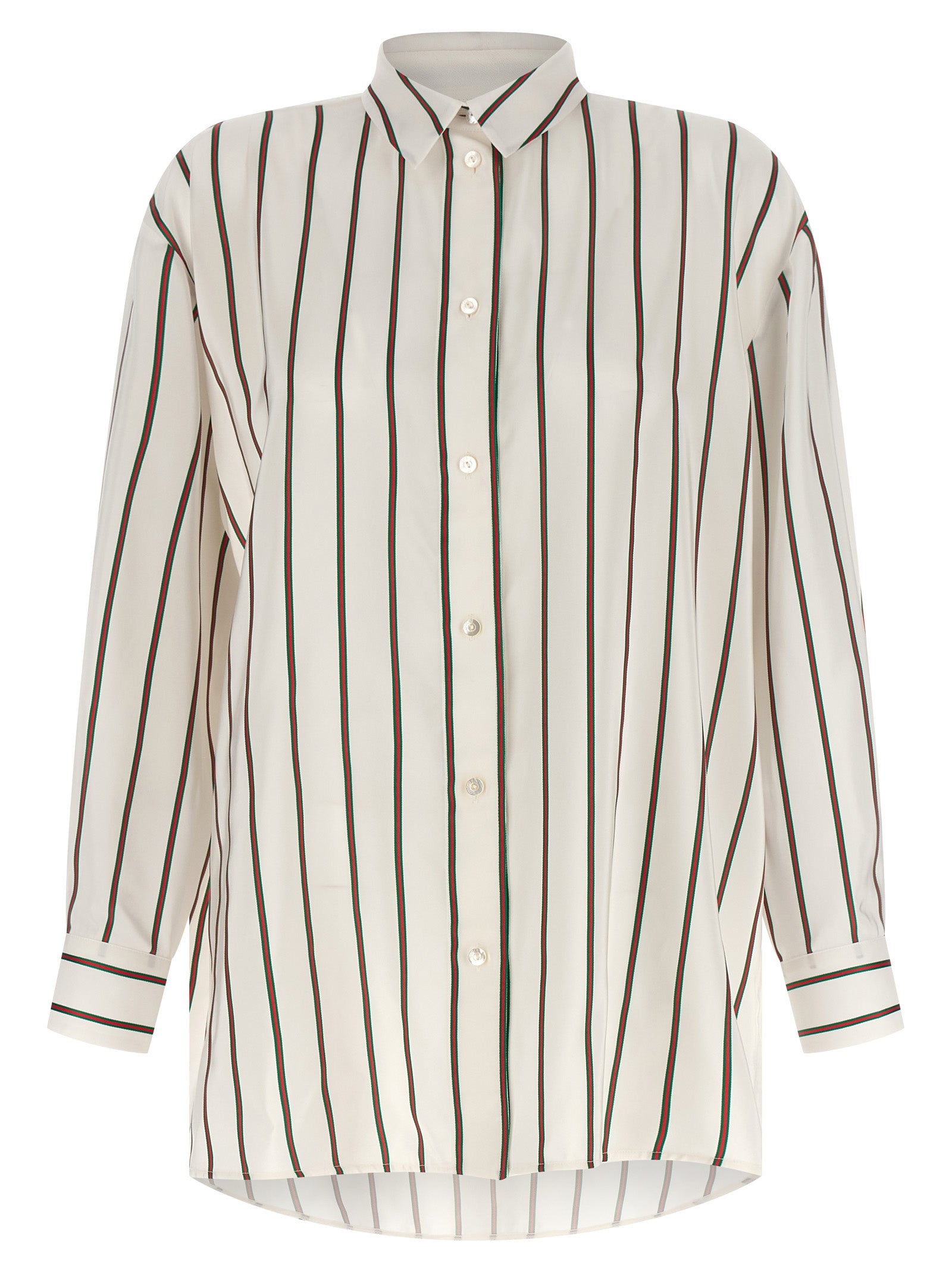 Gucci White Silk Jacquard Blouse