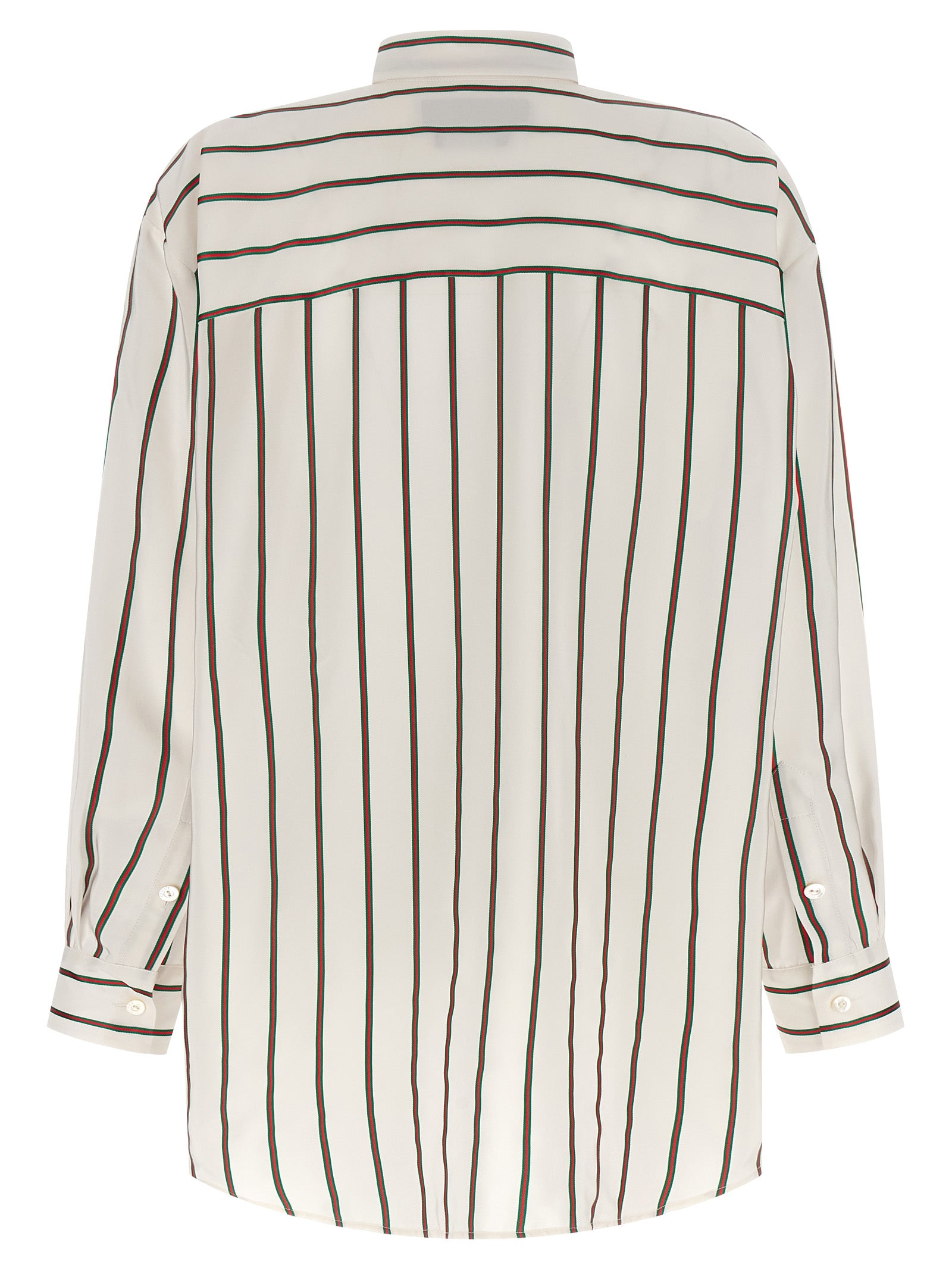 Gucci White Silk Jacquard Blouse