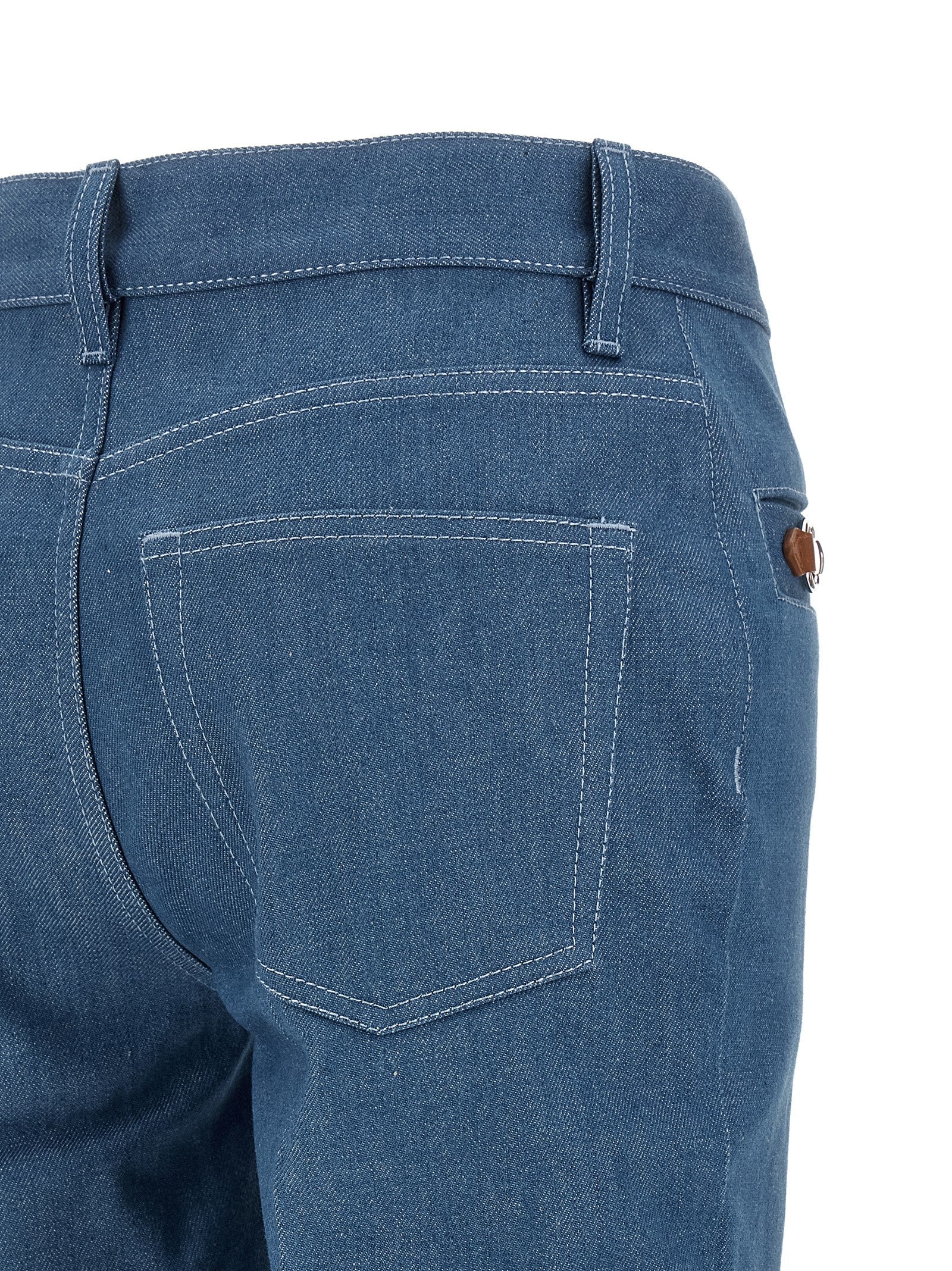 Gucci Light Blue Cotton Straight-Leg Jeans