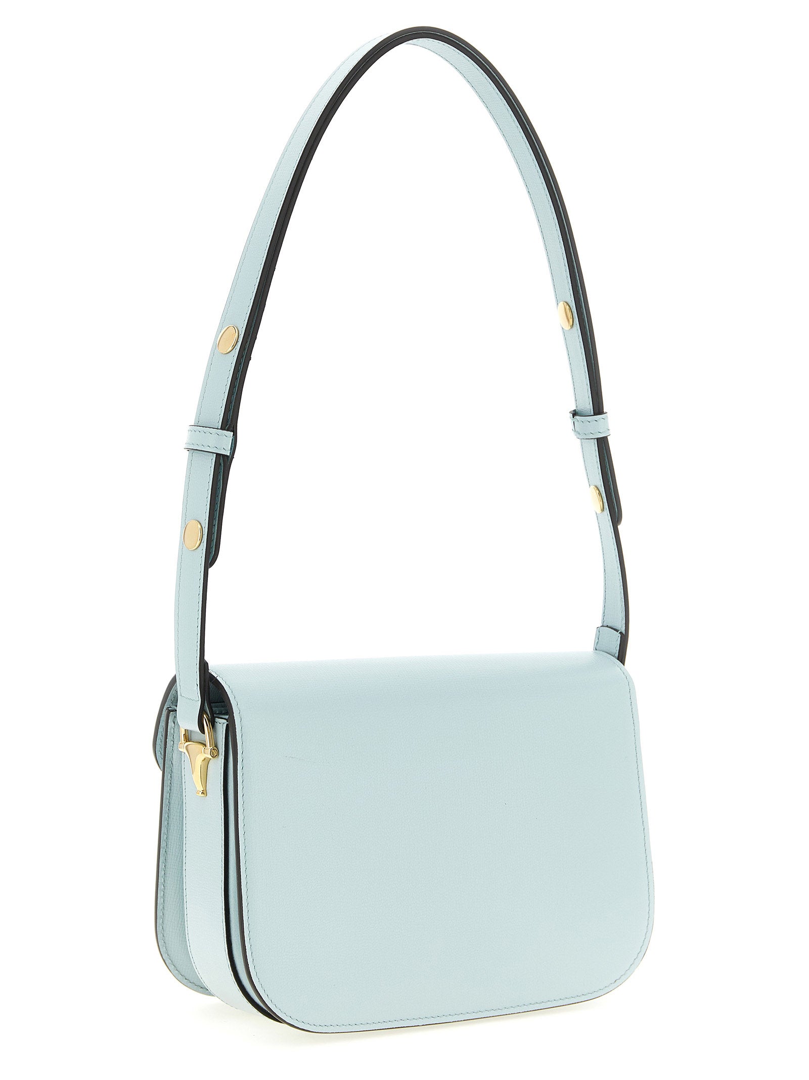 Gucci Light Blue Horsebit 1955 Shoulder Bag Calf Leather