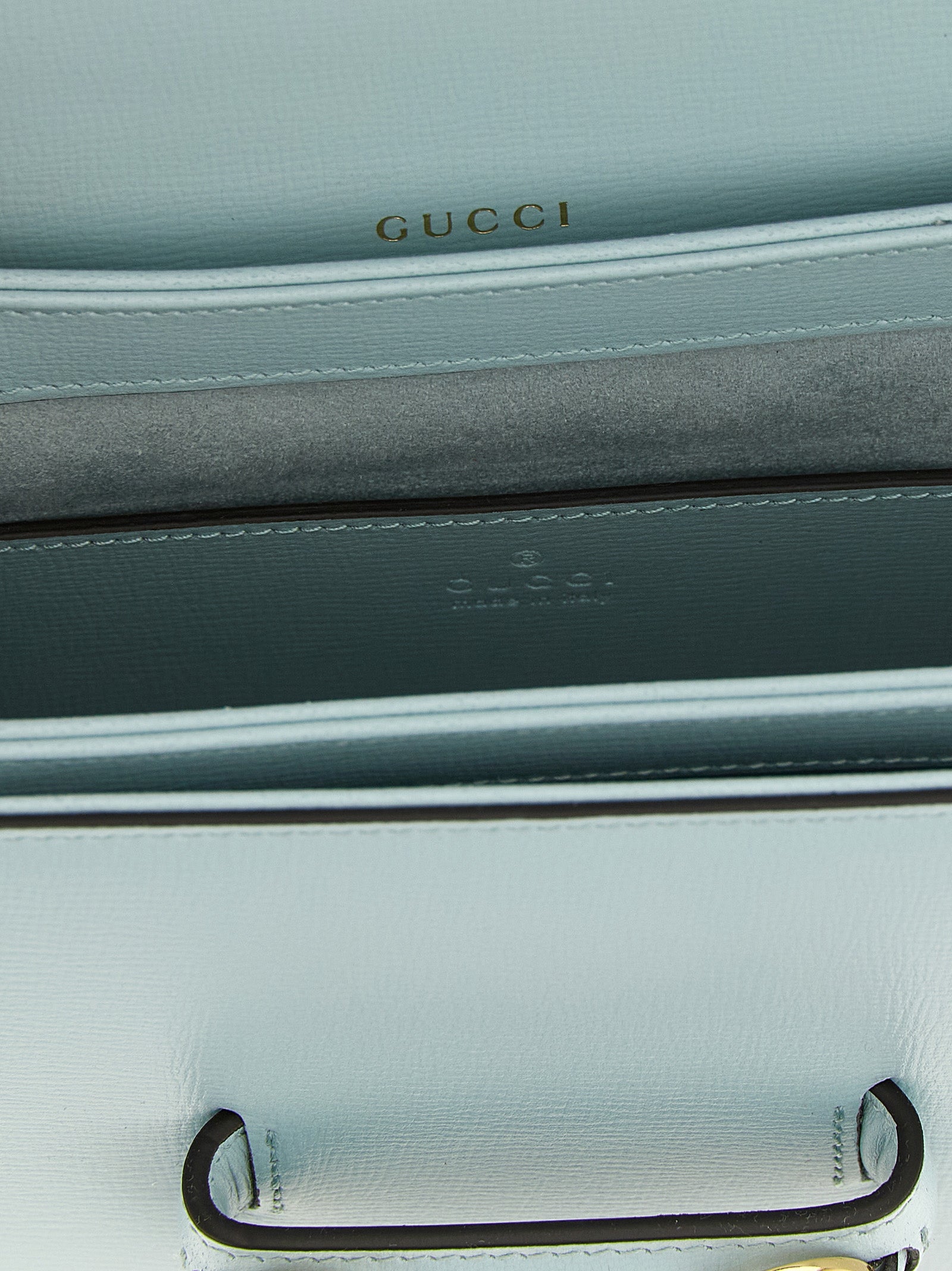 Gucci Light Blue Horsebit 1955 Shoulder Bag Calf Leather
