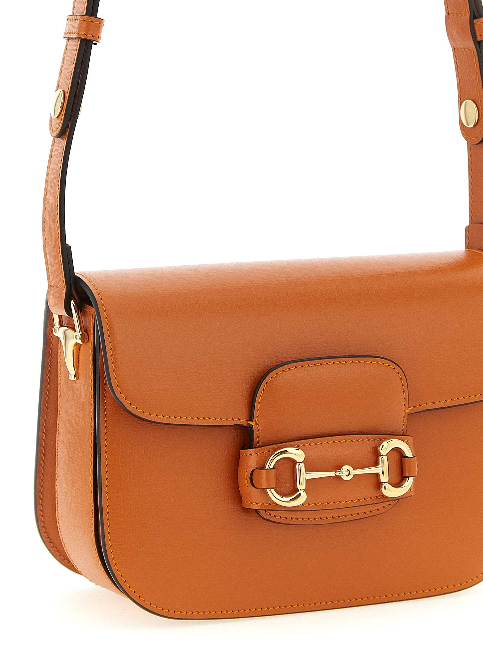 Gucci Orange Horsebit 1955 Shoulder Bag Leather