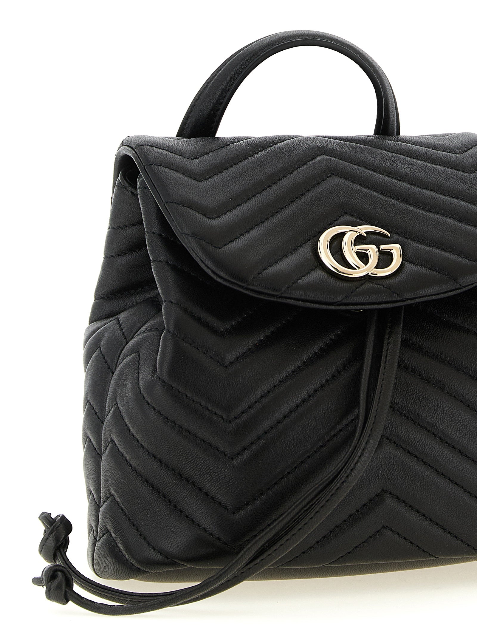 Gucci Black GG Marmont Mini Lambskin Backpack