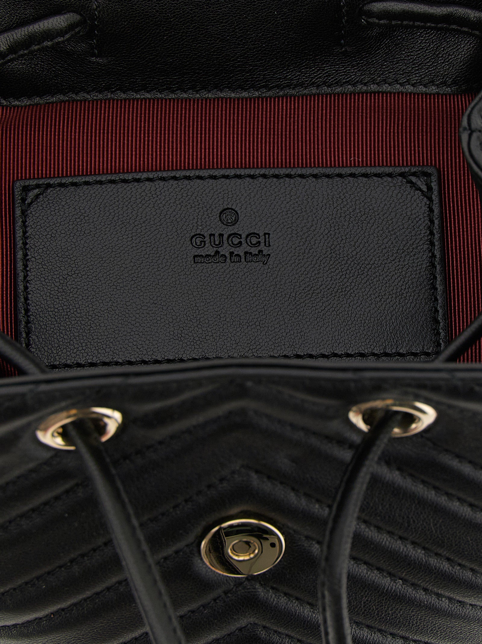 Gucci Black GG Marmont Mini Lambskin Backpack