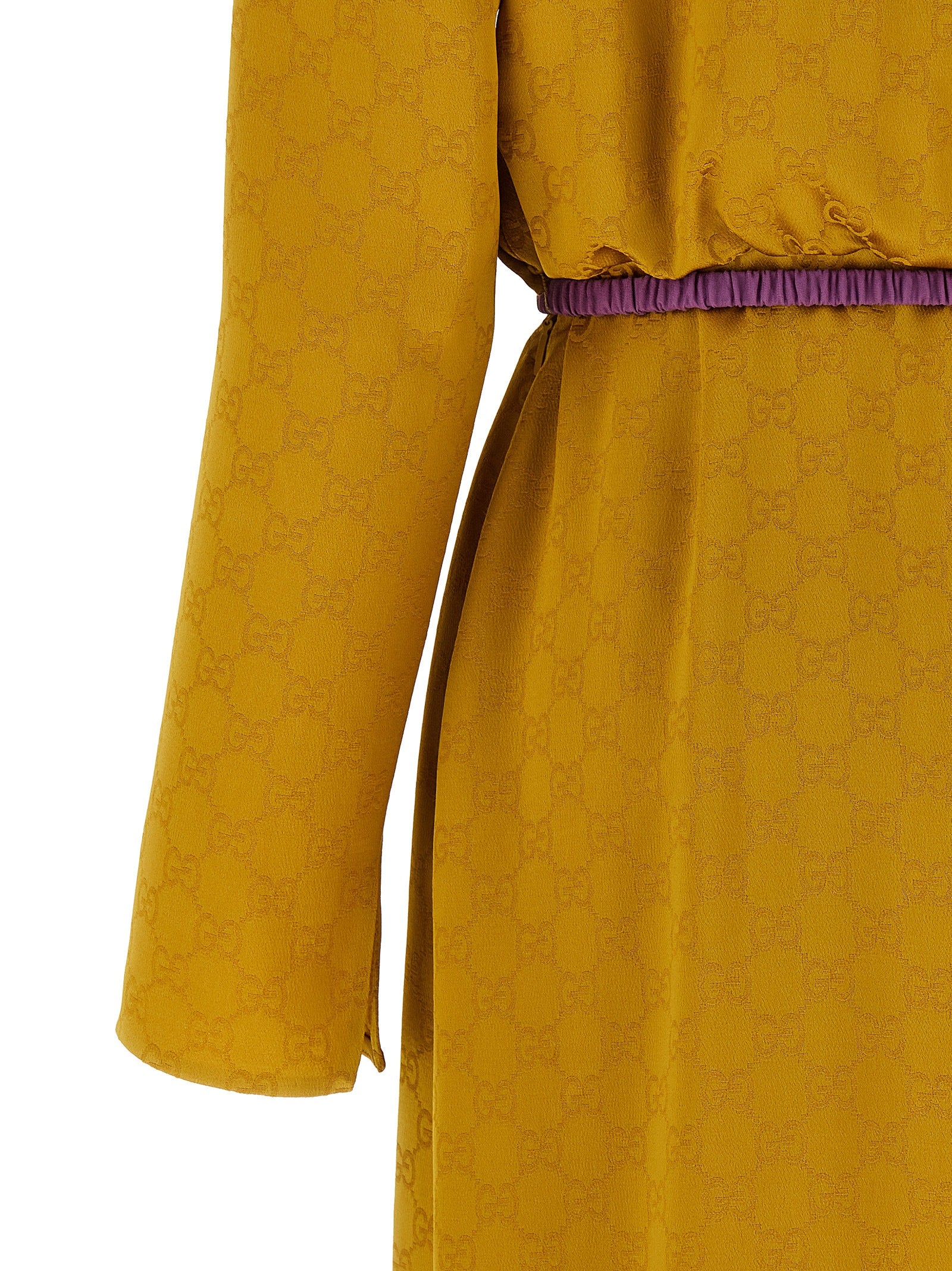 Gucci Yellow Viscose Acetate Midi Dress