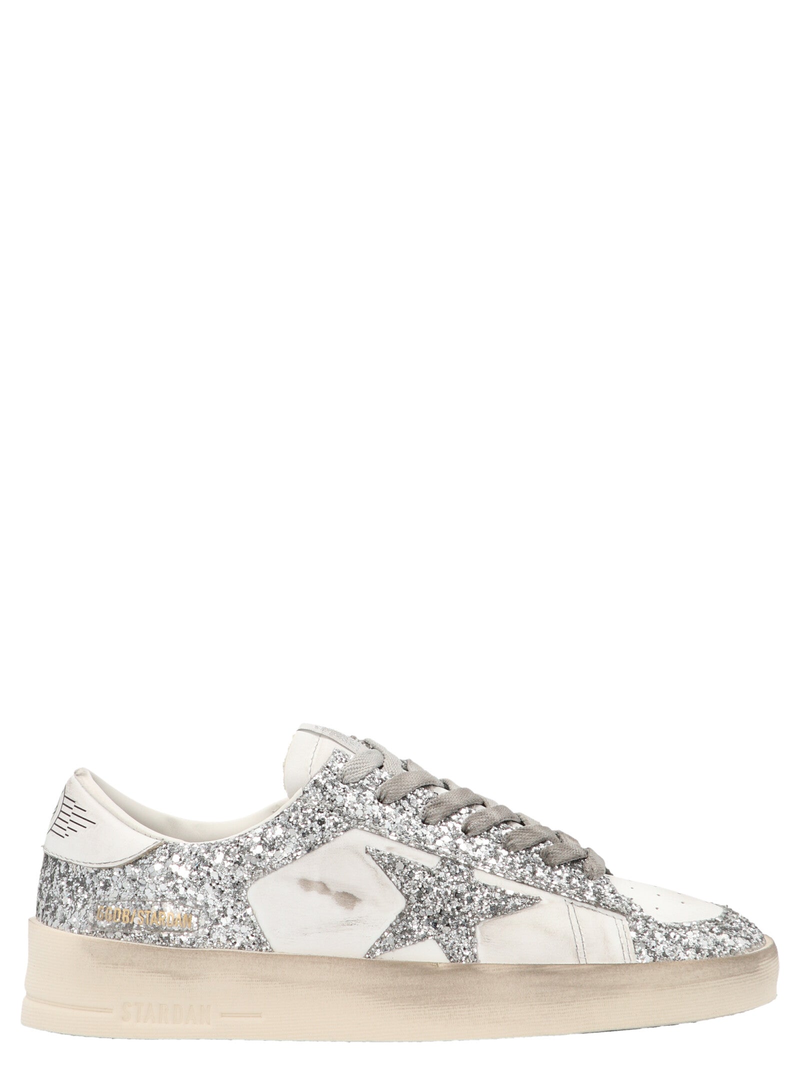 Golden Goose Silver Stardan Sneakers Leather Synthetic