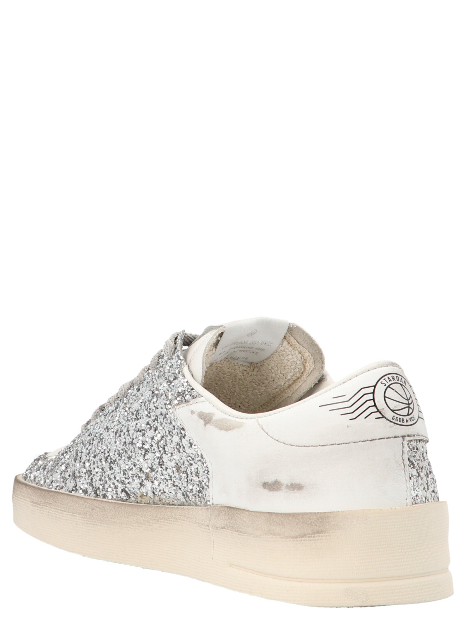 Golden Goose Silver Stardan Sneakers Leather Synthetic