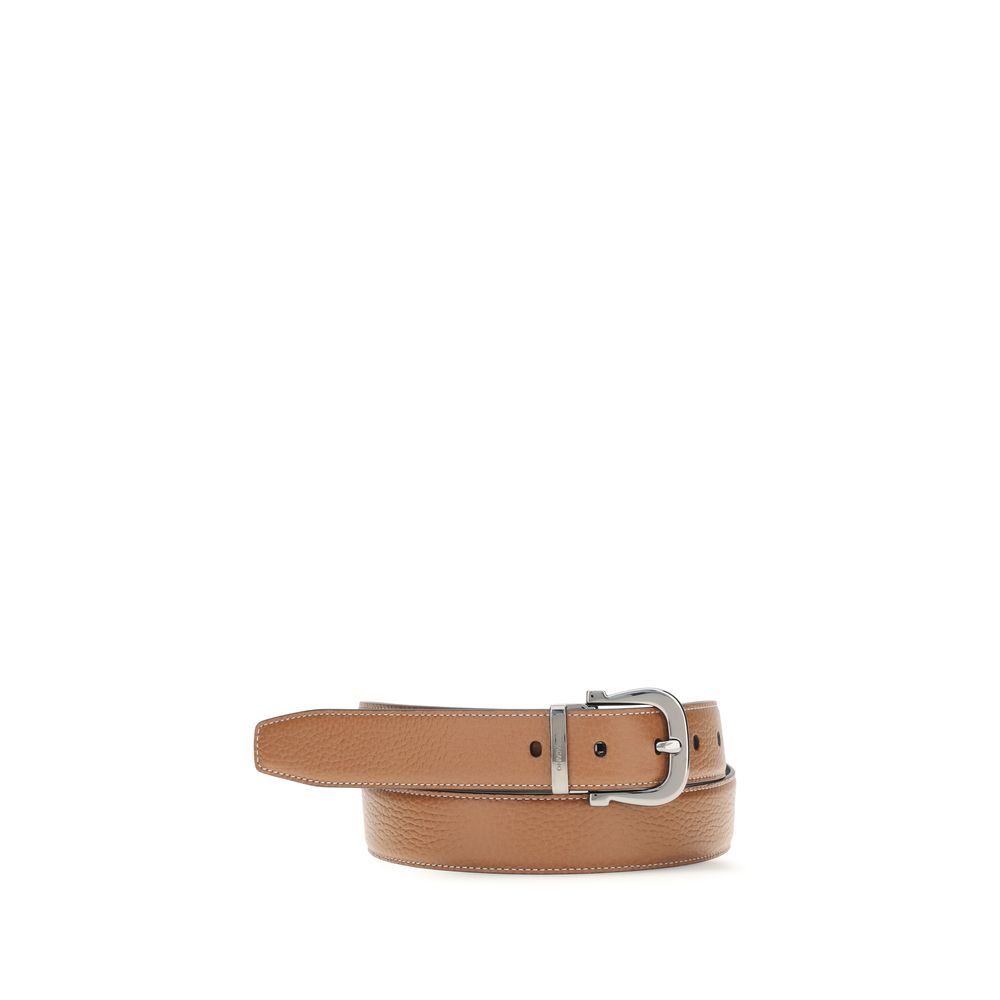 Ceinture classique en cuir de veau marron Ferragamo Bos Taurus