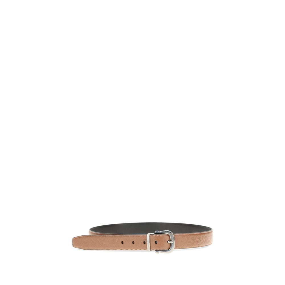 Ceinture classique en cuir de veau marron Ferragamo Bos Taurus