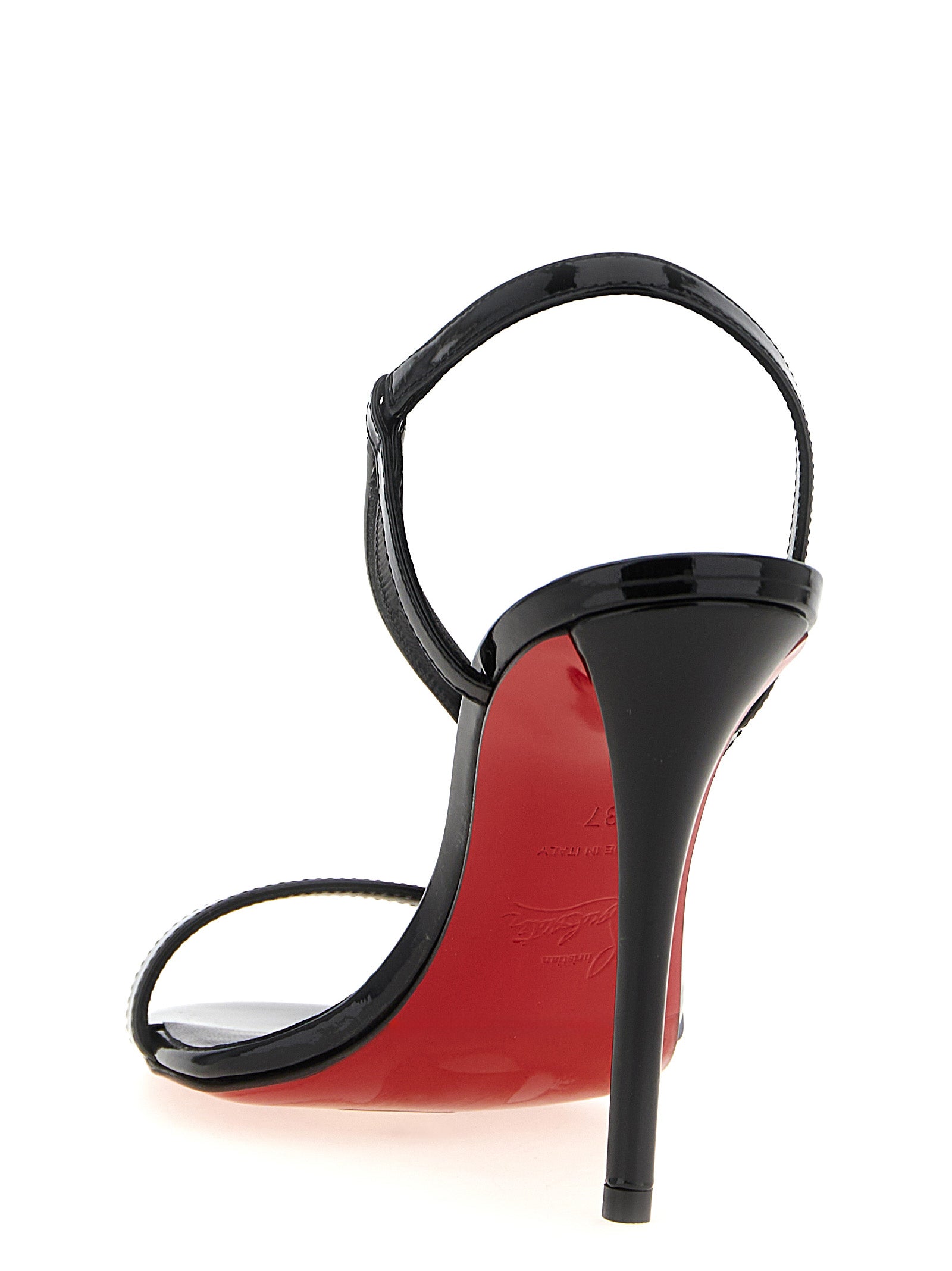 Christian Louboutin Black Rosa Z Stiletto Heel Sandals Leather Synthetic