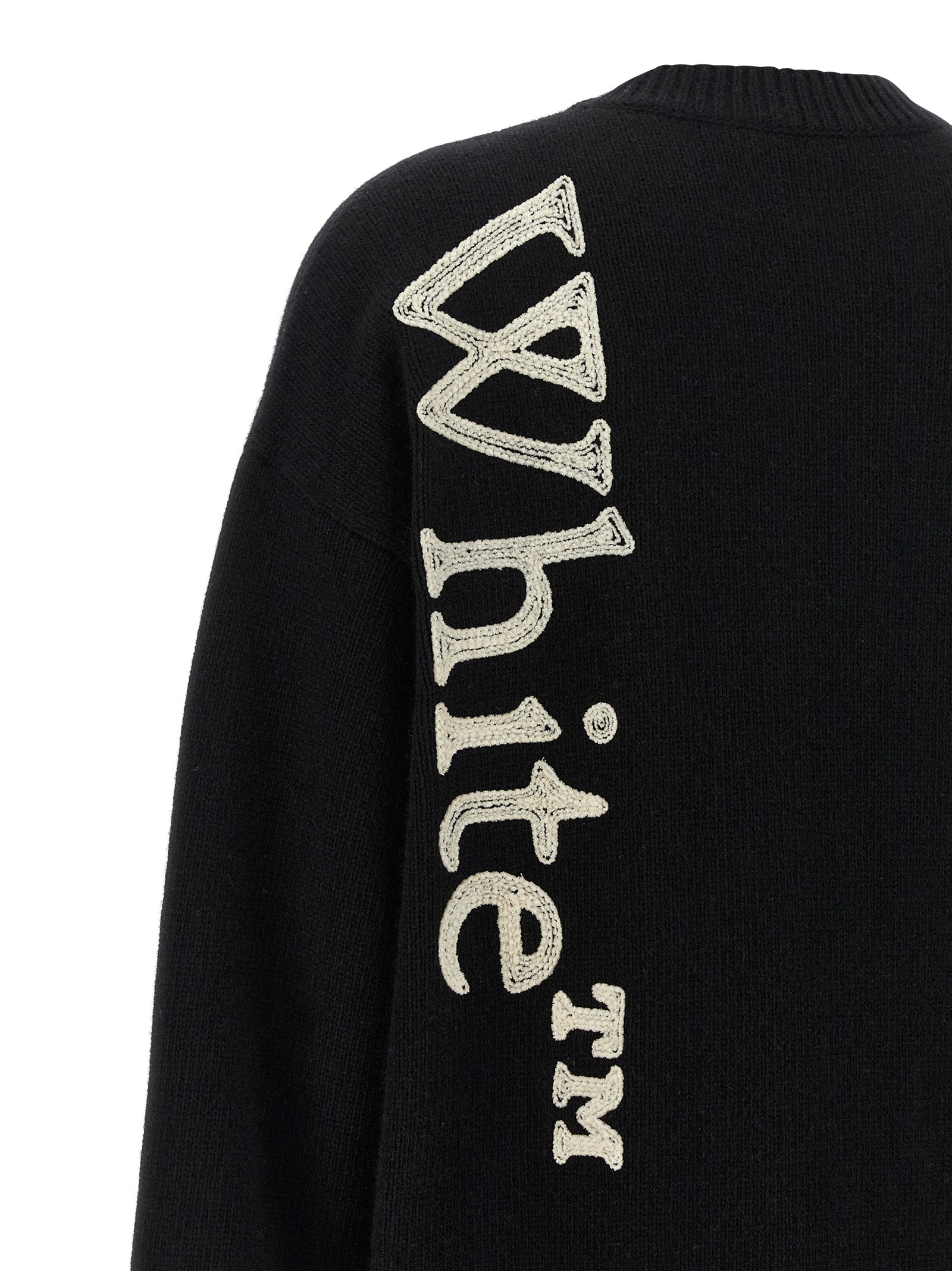 Off-White White Black Wool Cardigan