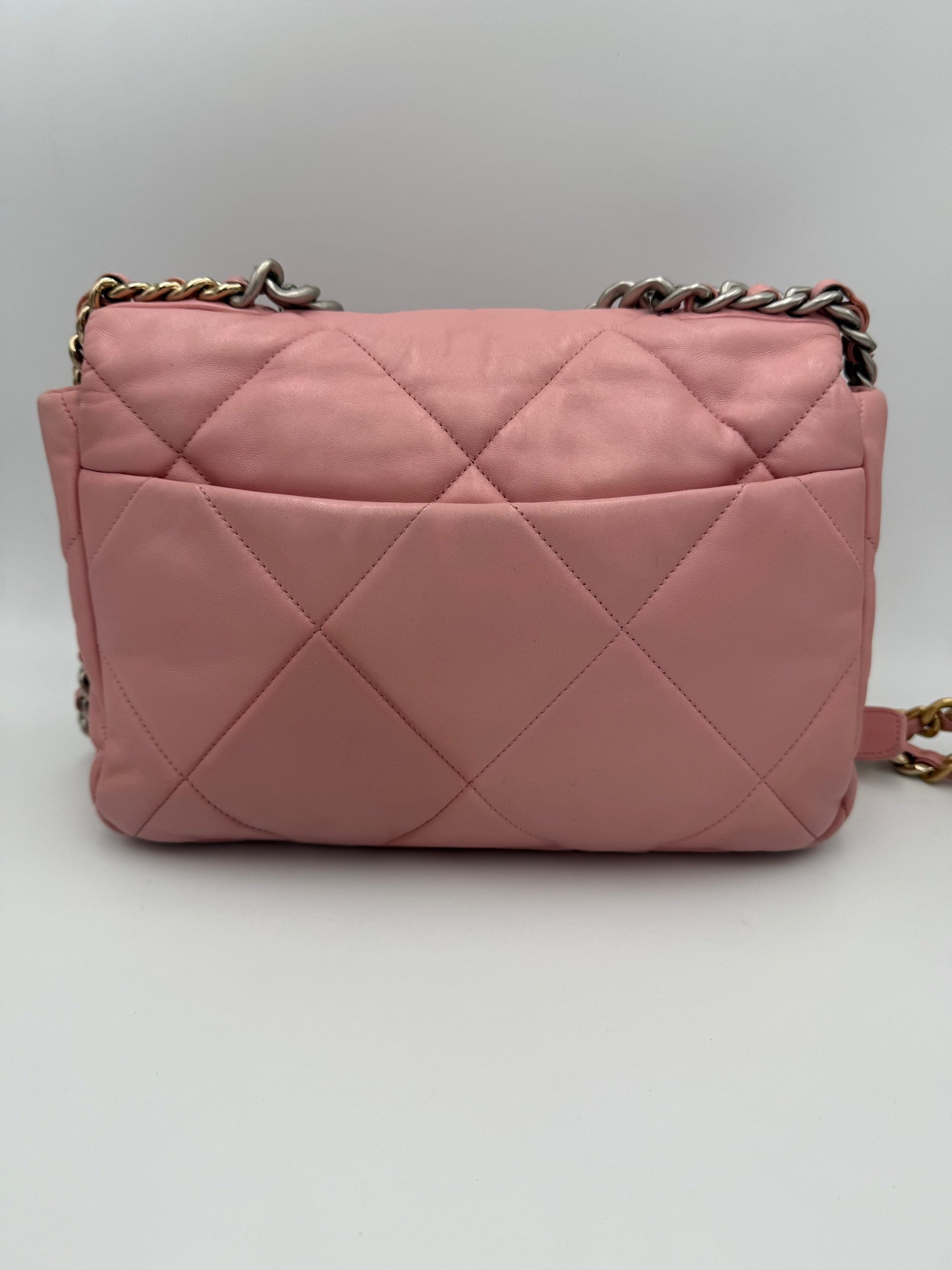 CHANEL Pink 19 Medium Leather Handbag