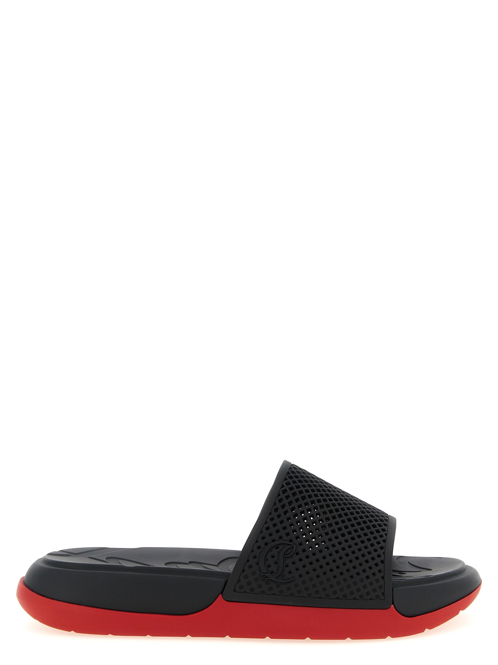 Christian Louboutin Black Easy Breezy Synthetic Slides