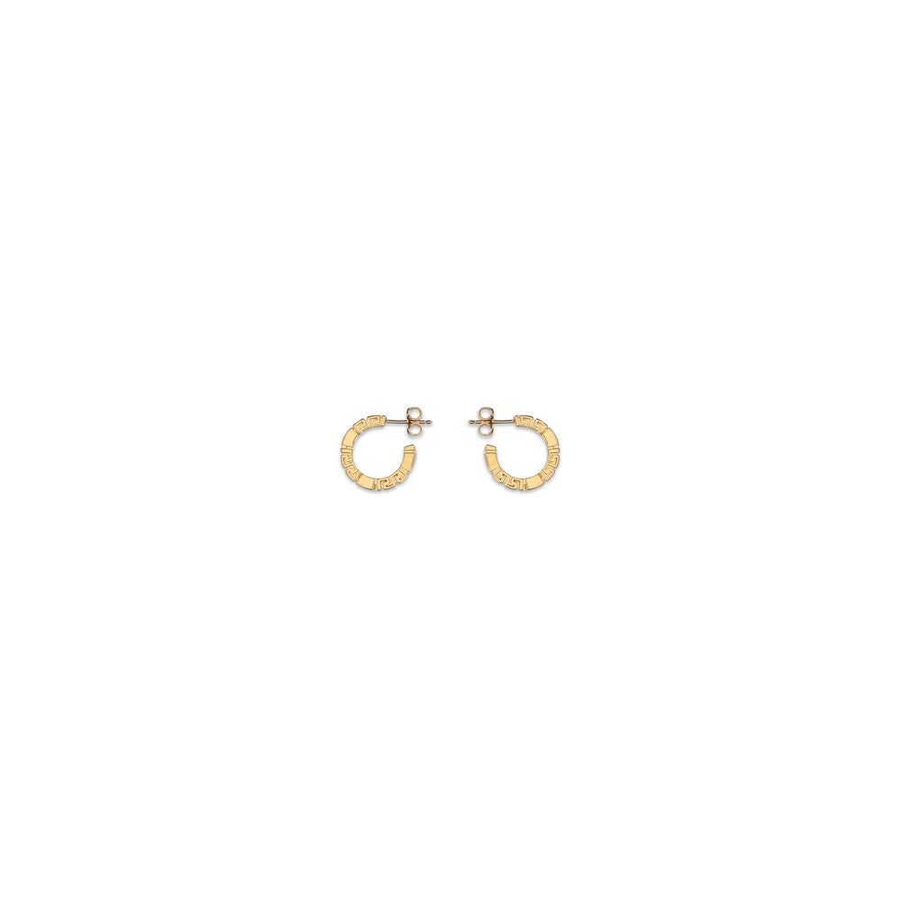 Versace Gold Greca Brass Hoop Earrings
