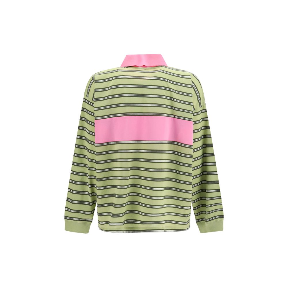 Versace Multicolor Striped Intarsia Cotton Polo Shirt