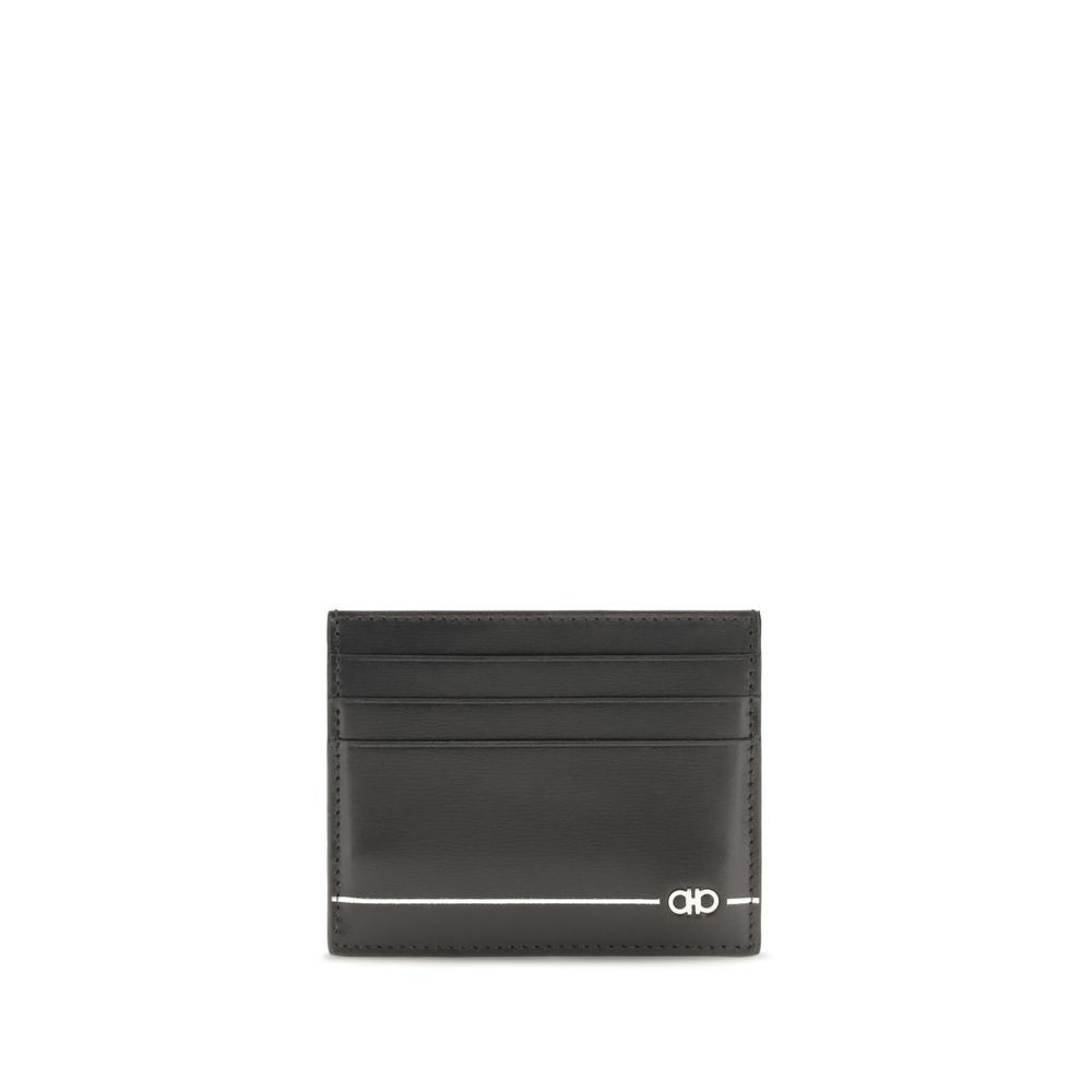 Portefeuille Ferragamo en cuir de veau noir Bos Taurus