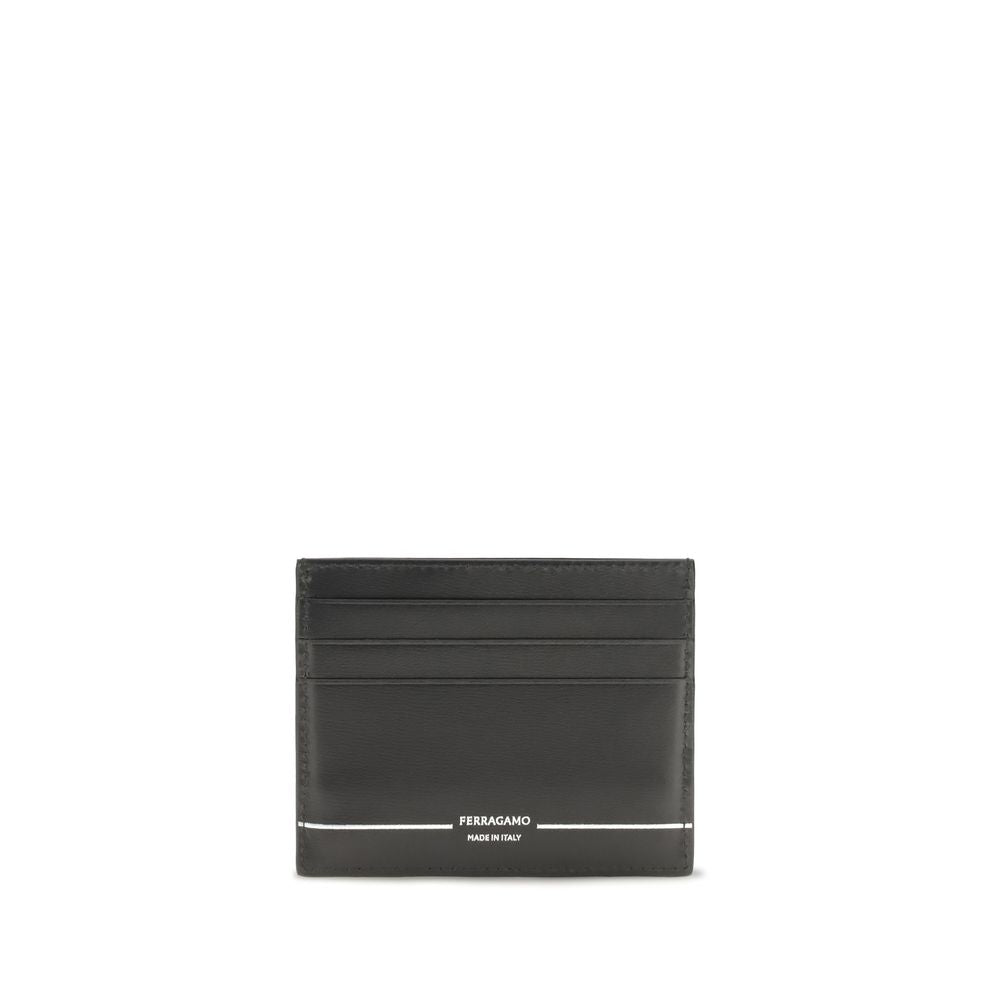 Portefeuille Ferragamo en cuir de veau noir Bos Taurus