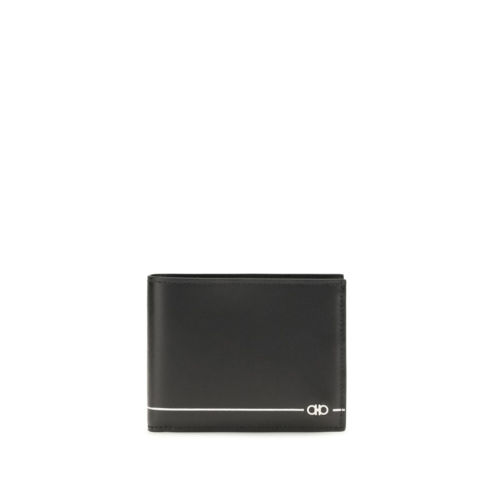 Portefeuille Ferragamo en cuir de veau noir Bos Taurus