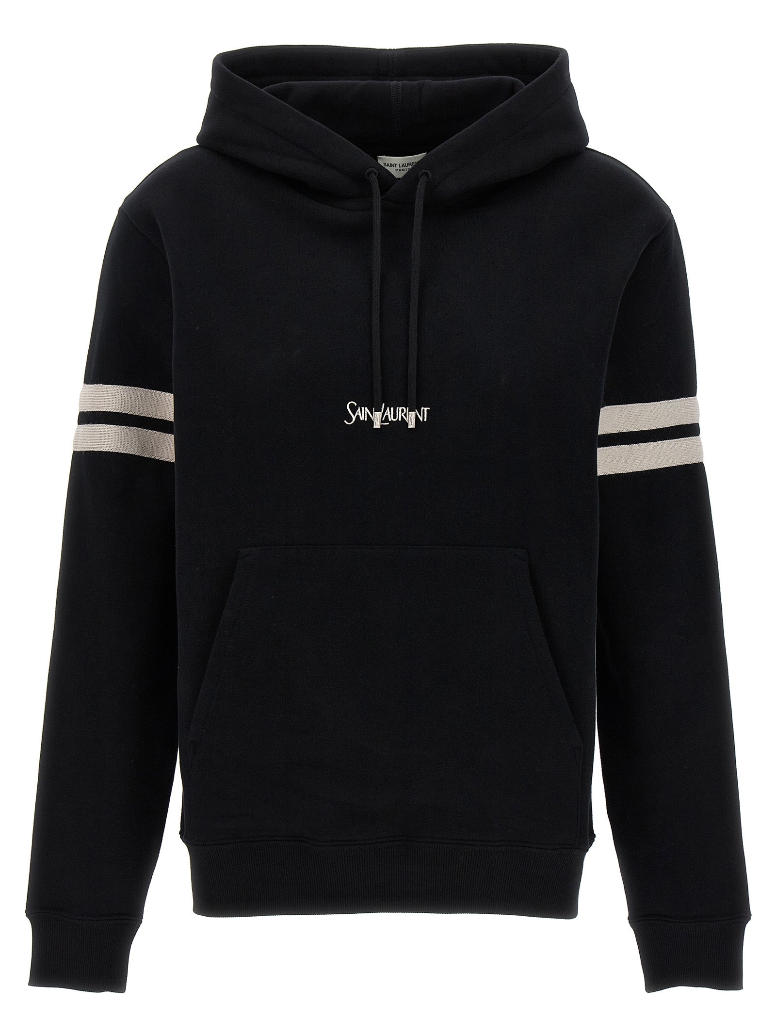 Saint Laurent White Black Cotton Sweatshirt