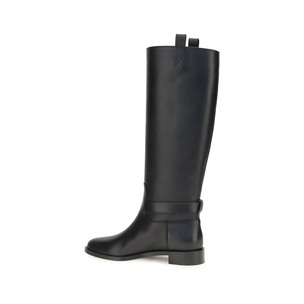 Ferragamo Black Hug Calf Leather Boots