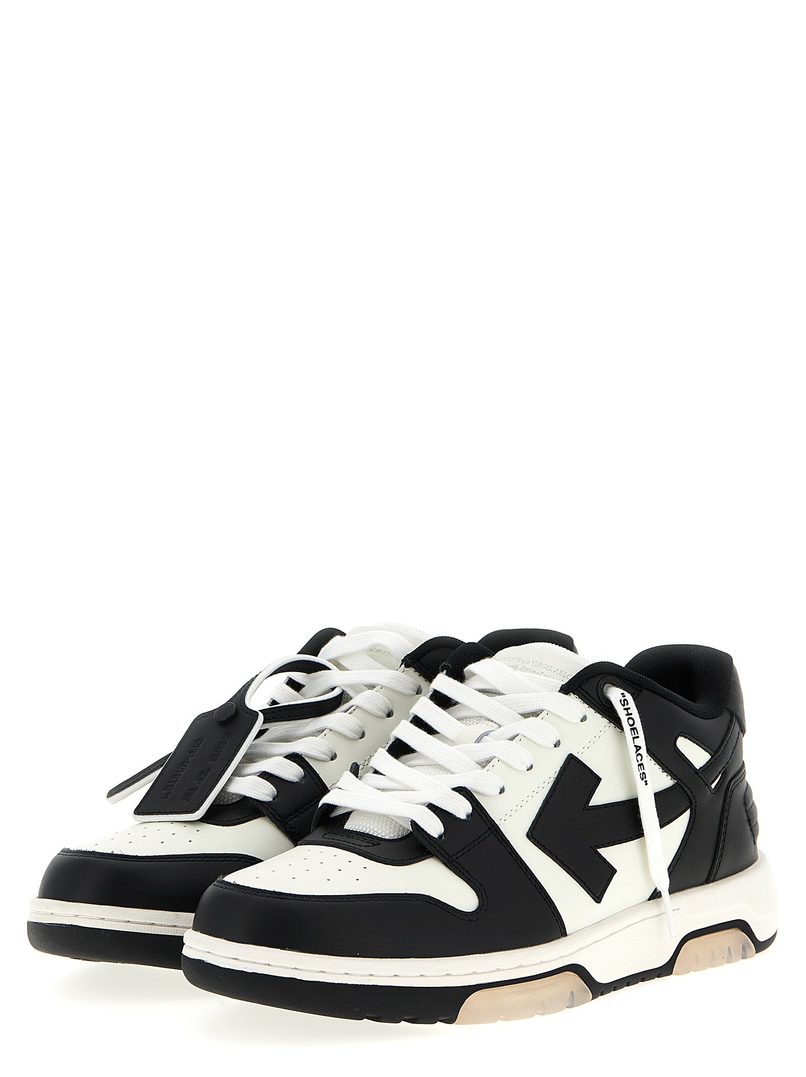 Off-White White Black Out Of Office Low Top Leather Sneakers