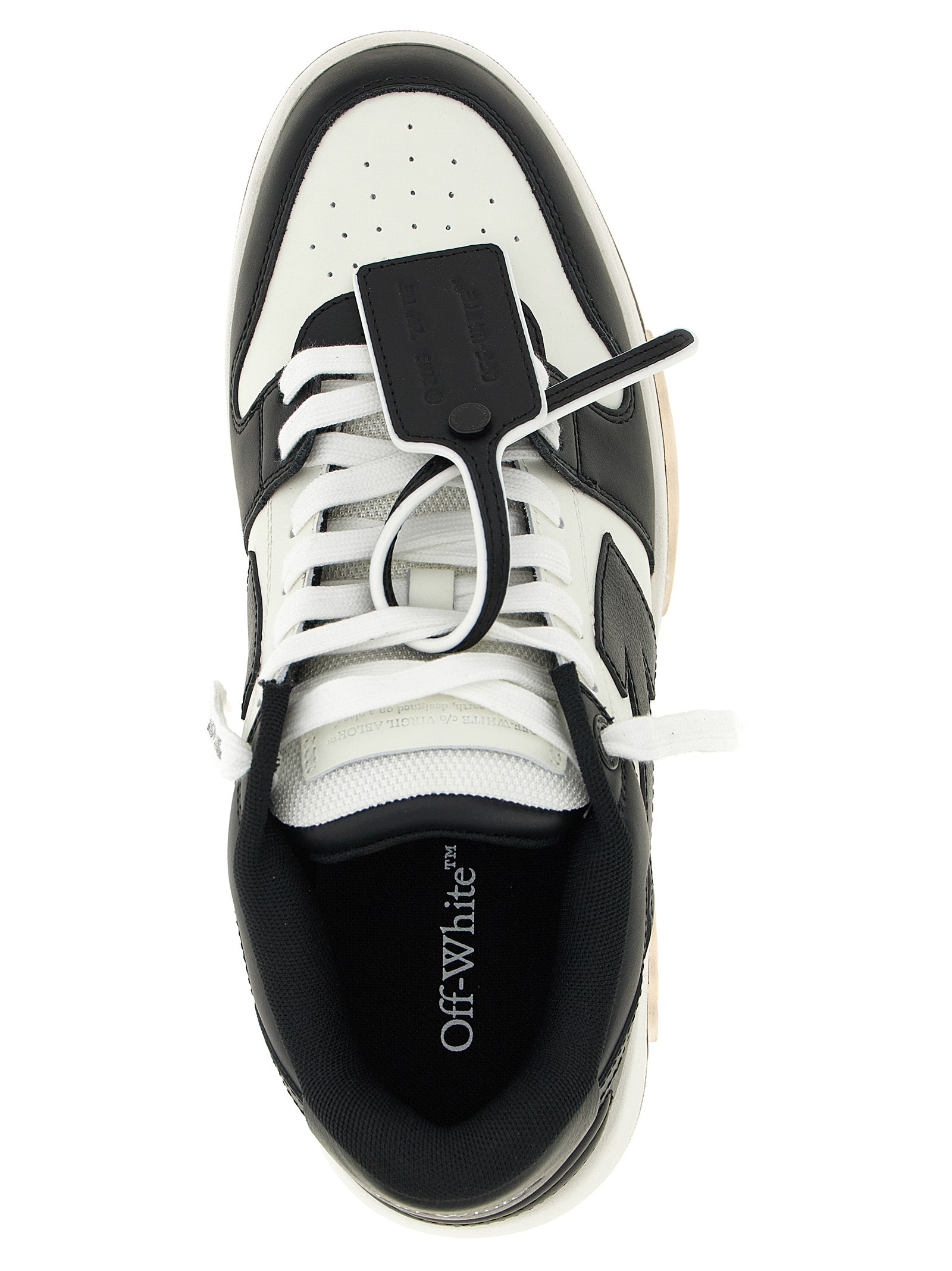 Off-White White Black Out Of Office Low Top Leather Sneakers