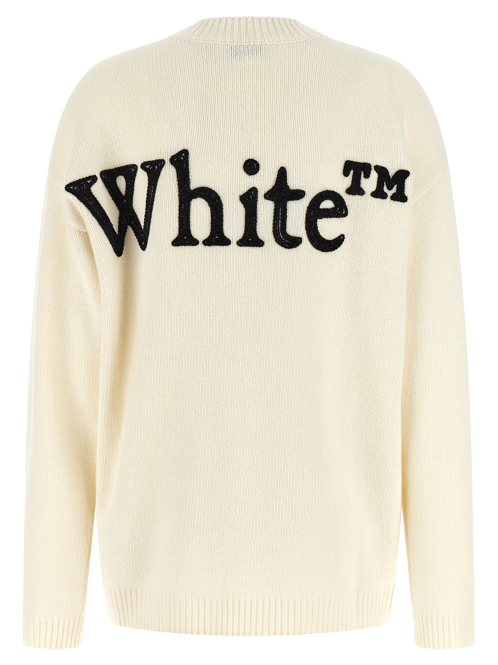 Off-White White Black Wool Nylon Cardigan