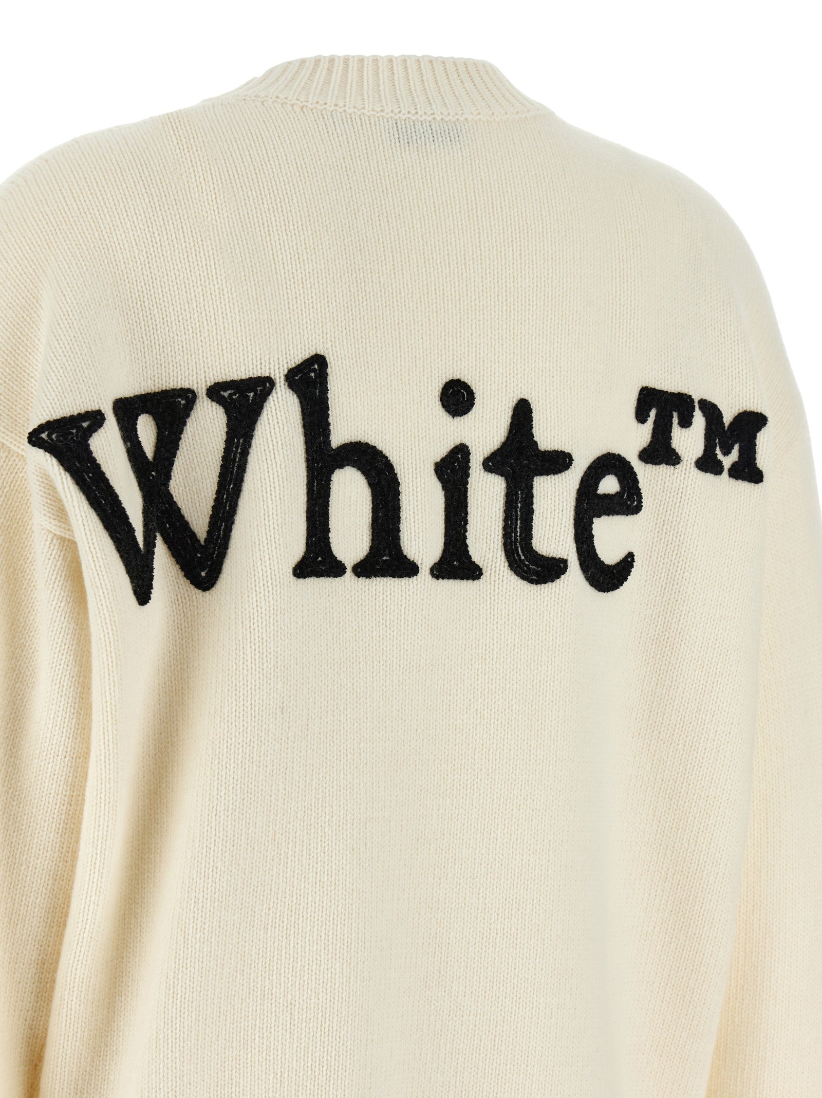 Off-White White Black Wool Nylon Cardigan