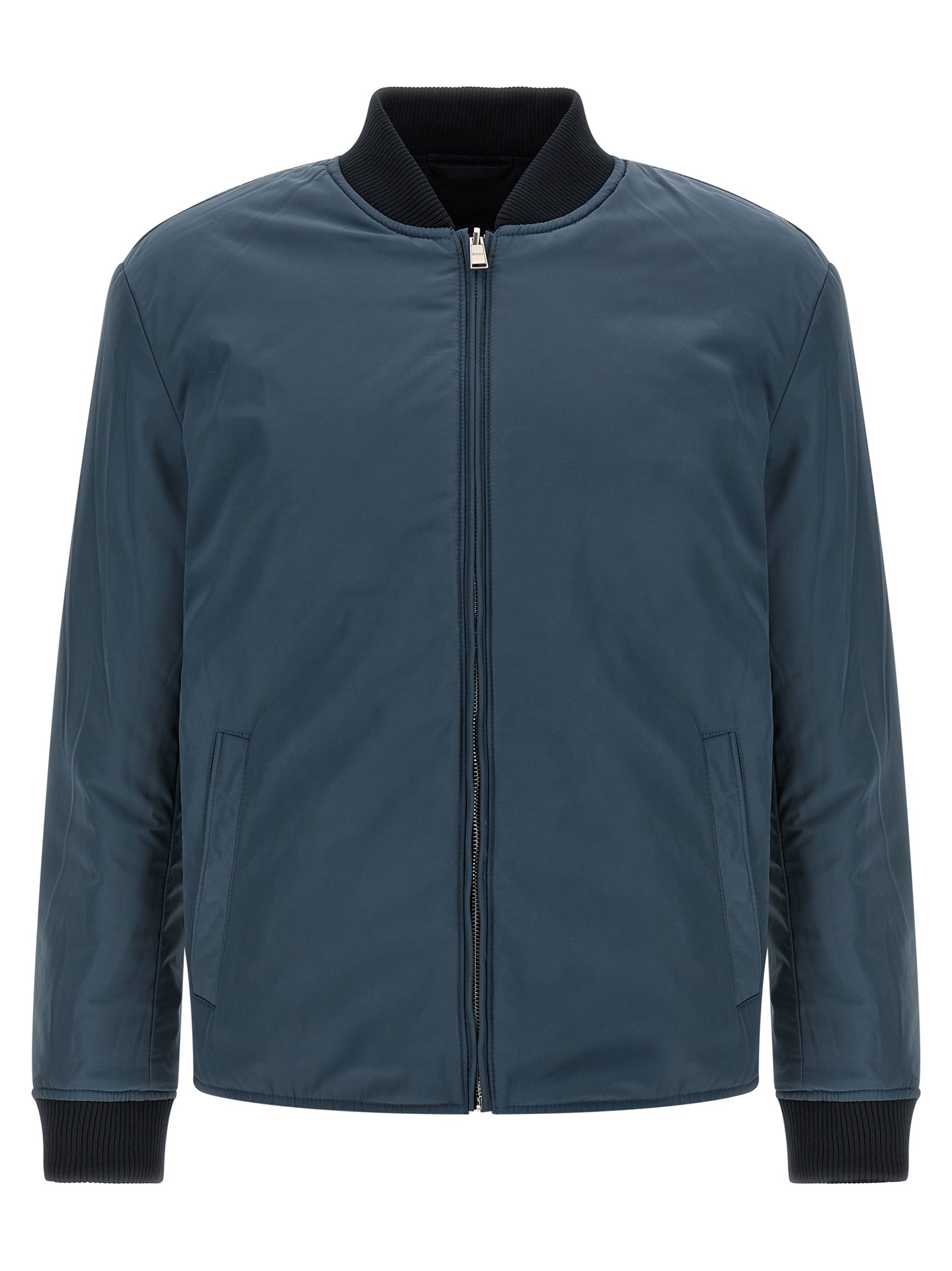 Blue Polyester Bomber