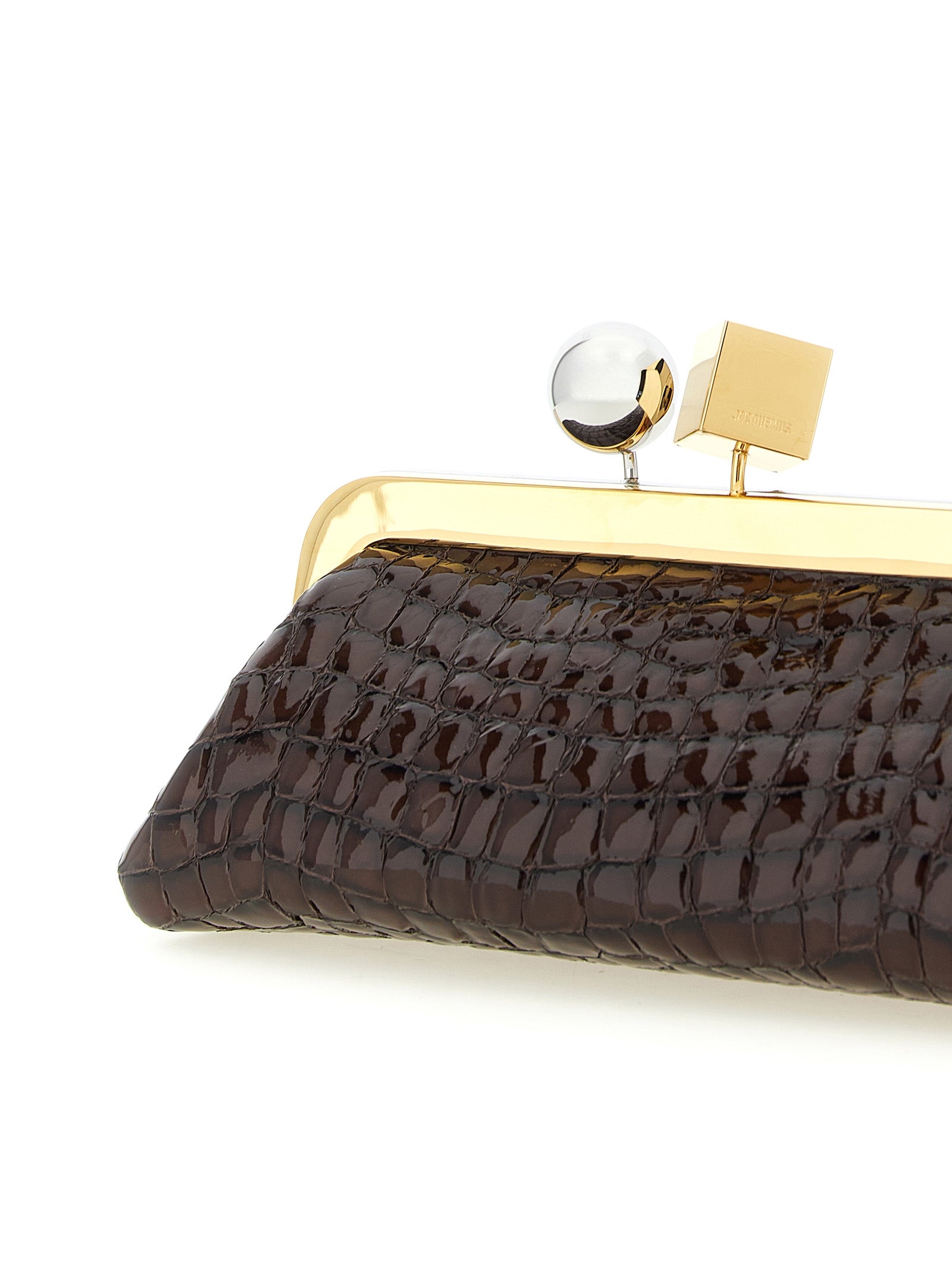 Jacquemus Brown La Pochette Salon Leather Clutch Bag