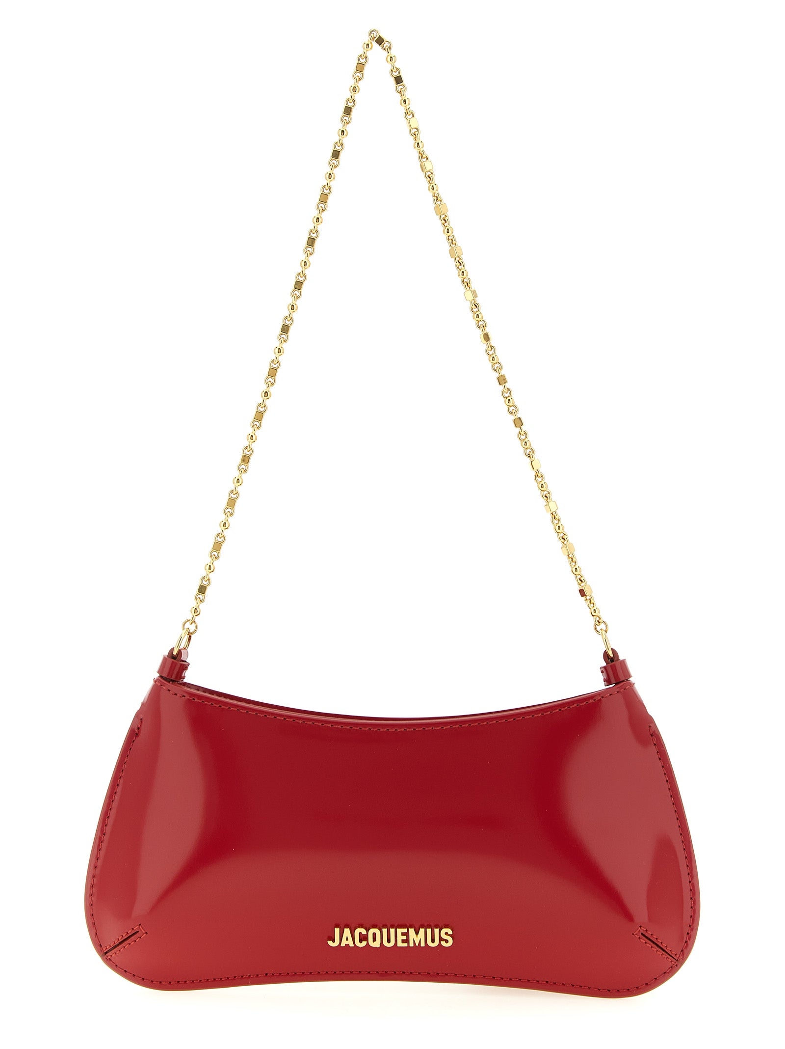 Jacquemus Red Le Petit Bisou Chaîne Shoulder Bag Calf Leather