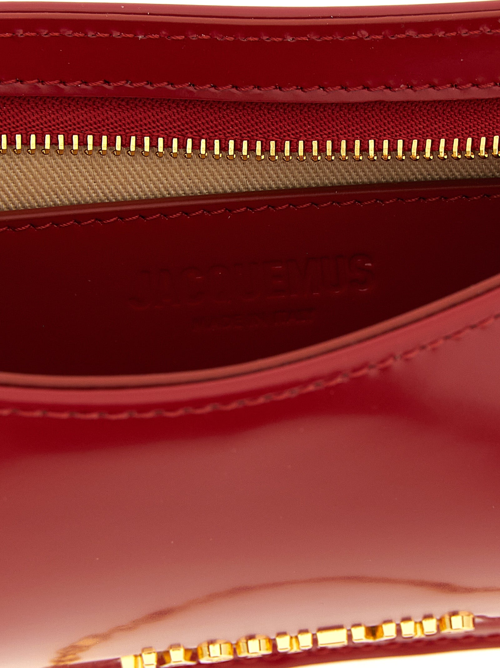 Jacquemus Red Le Petit Bisou Chaîne Shoulder Bag Calf Leather