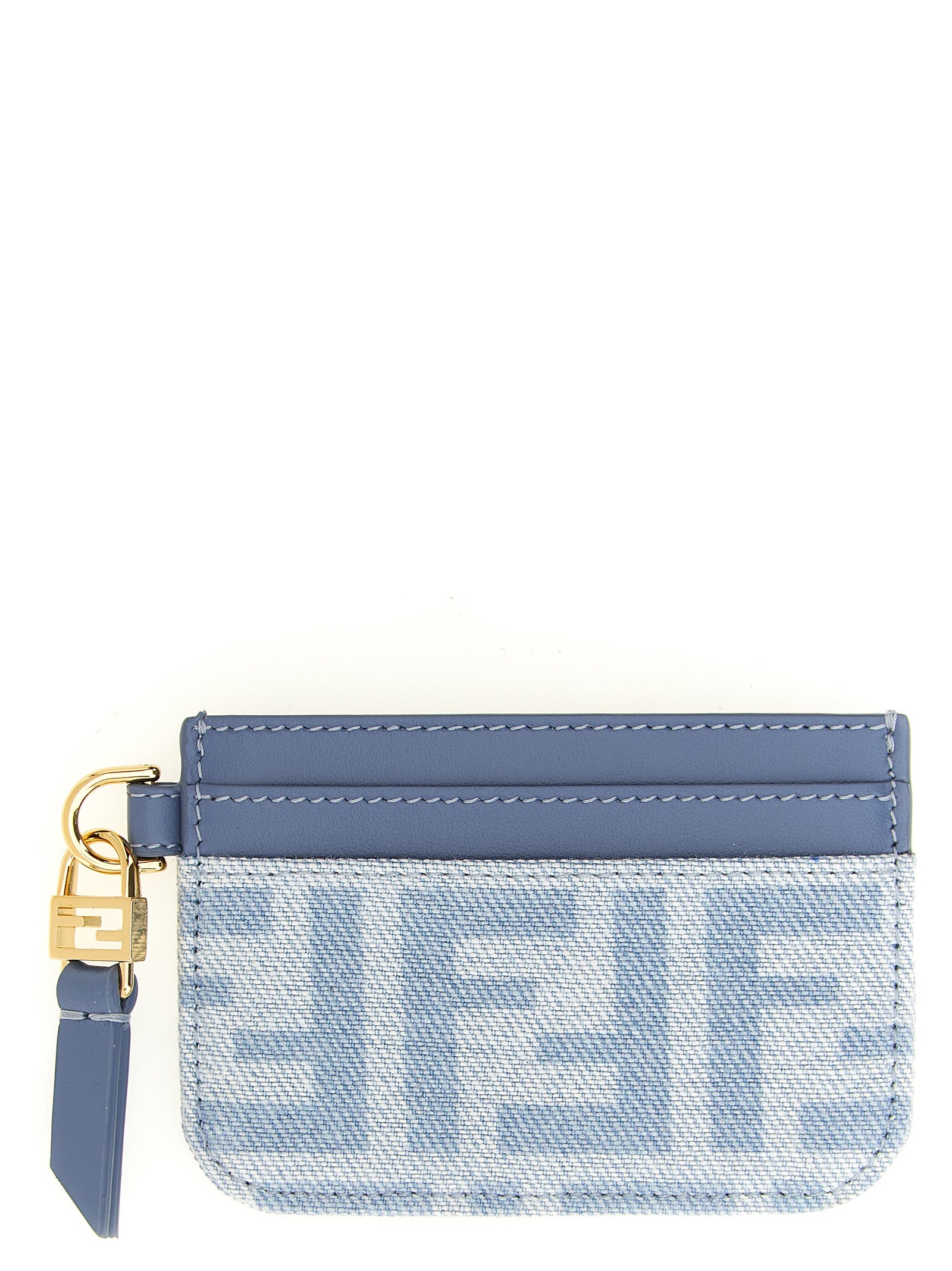 Fendi Blue Baguette Cotton Cardholder