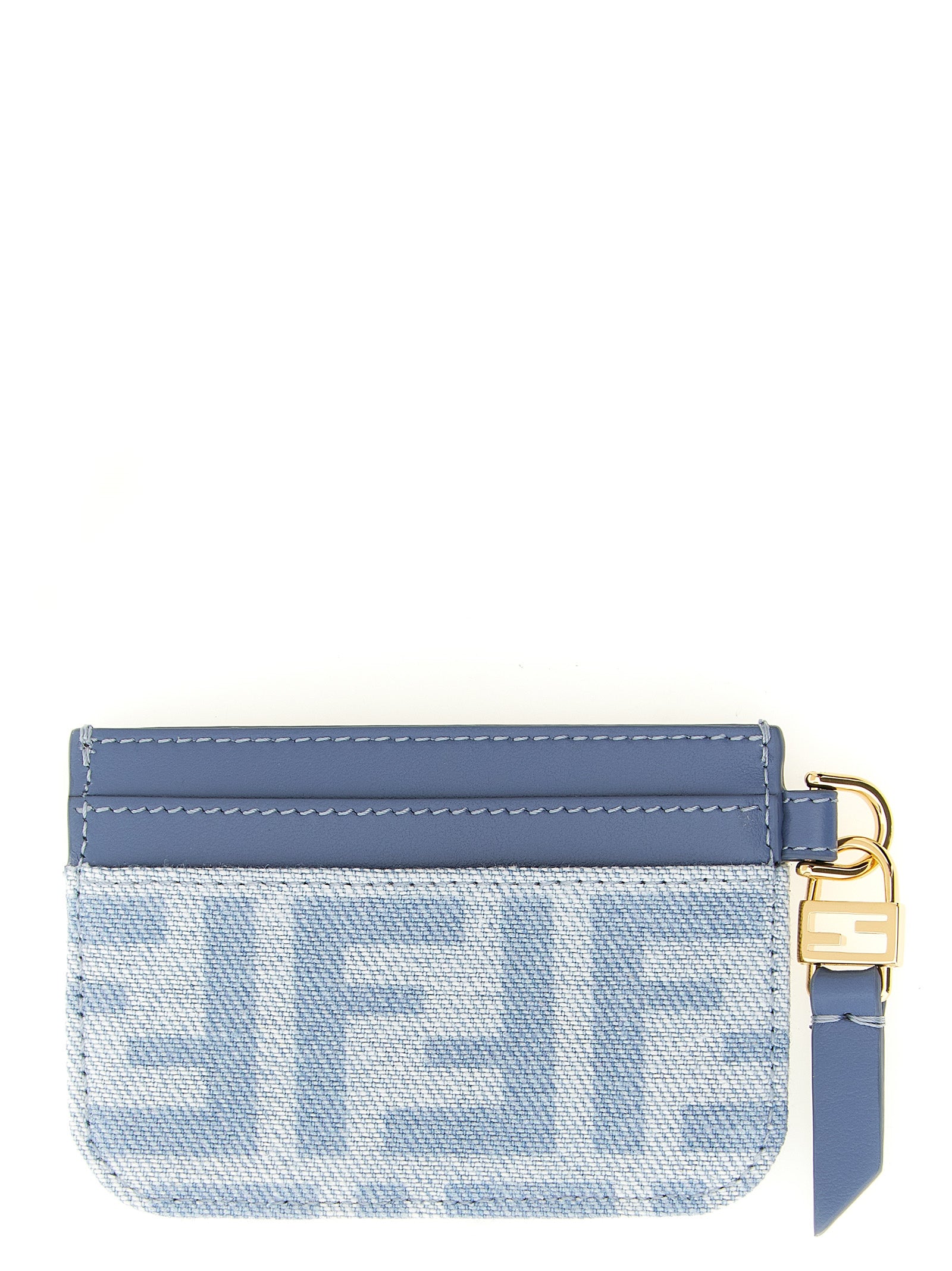 Fendi Blue Baguette Cotton Cardholder